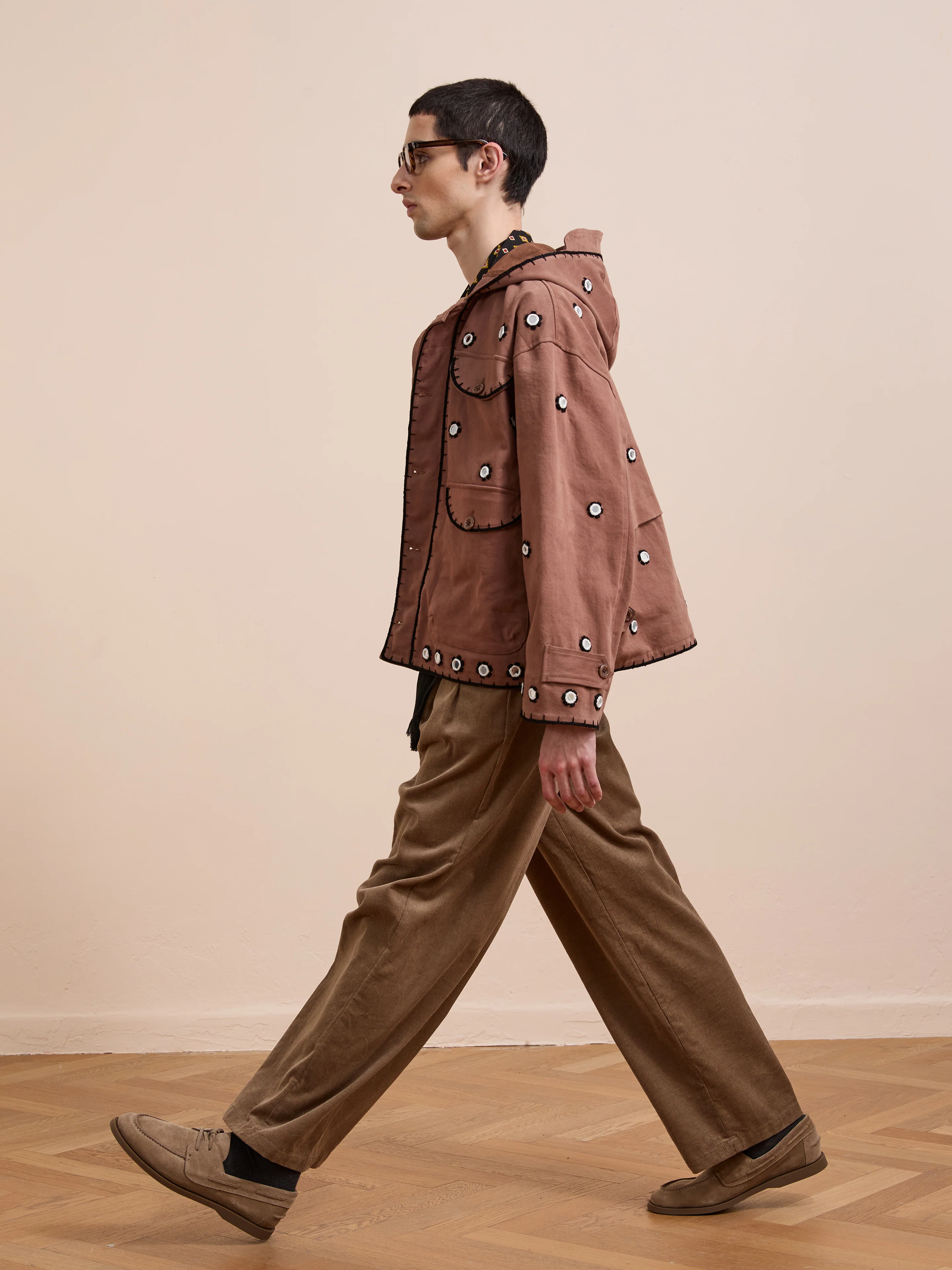 Hand Embroidered Hooded Mirror Anorak - Image 10