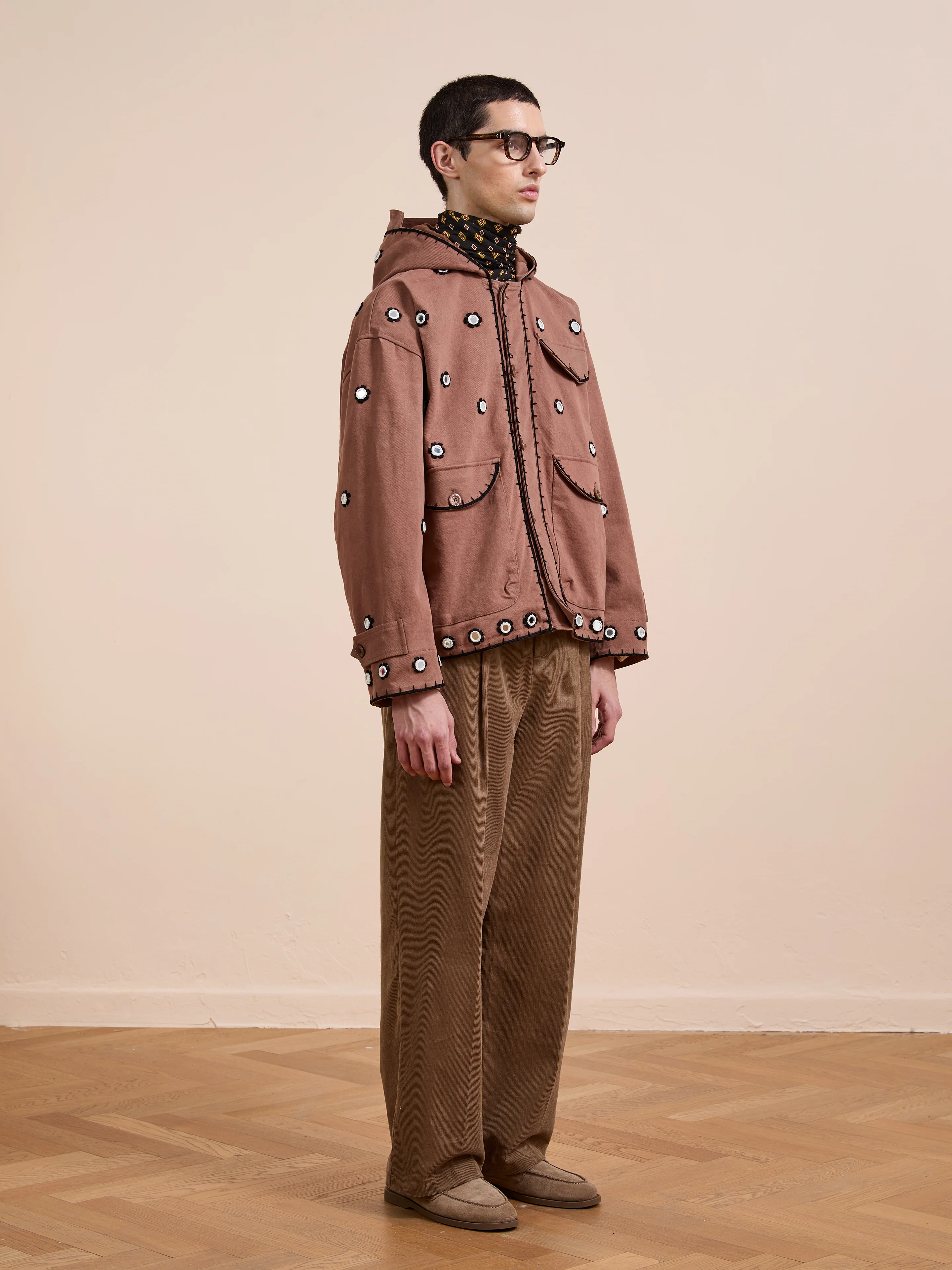 Hand Embroidered Hooded Mirror Anorak - Image 12