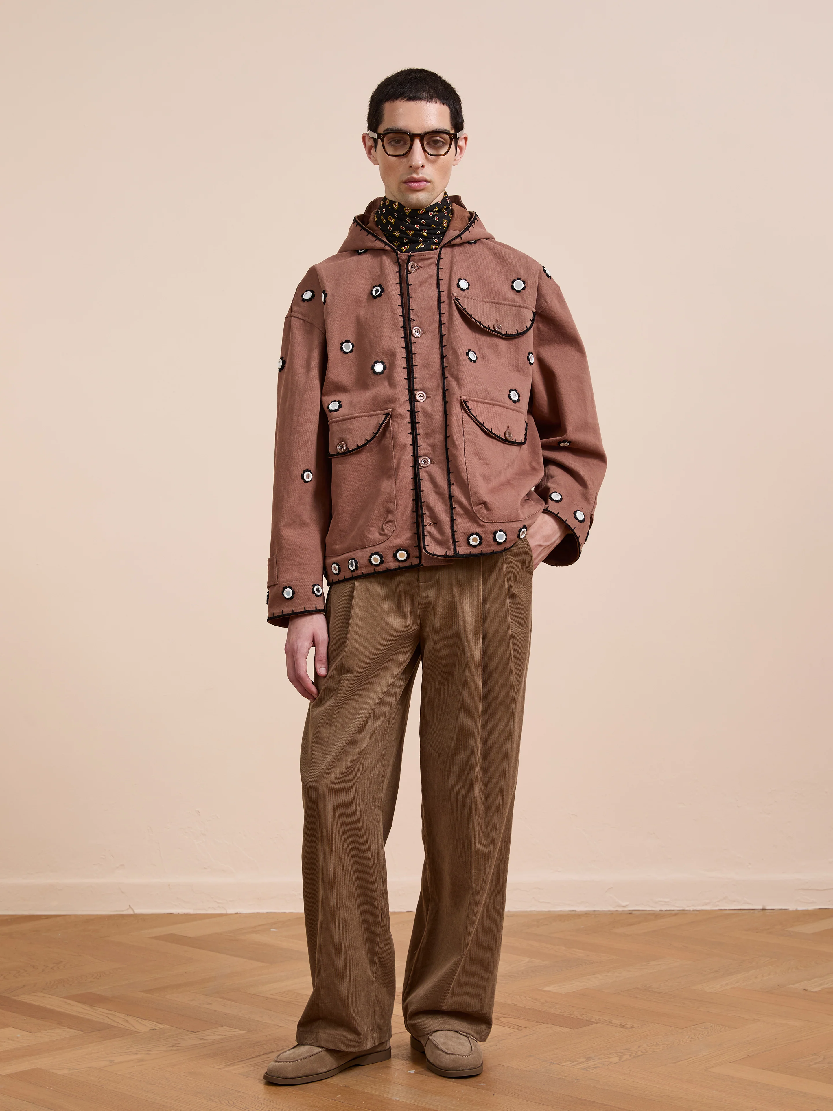 Hand Embroidered Hooded Mirror Anorak - Image 13