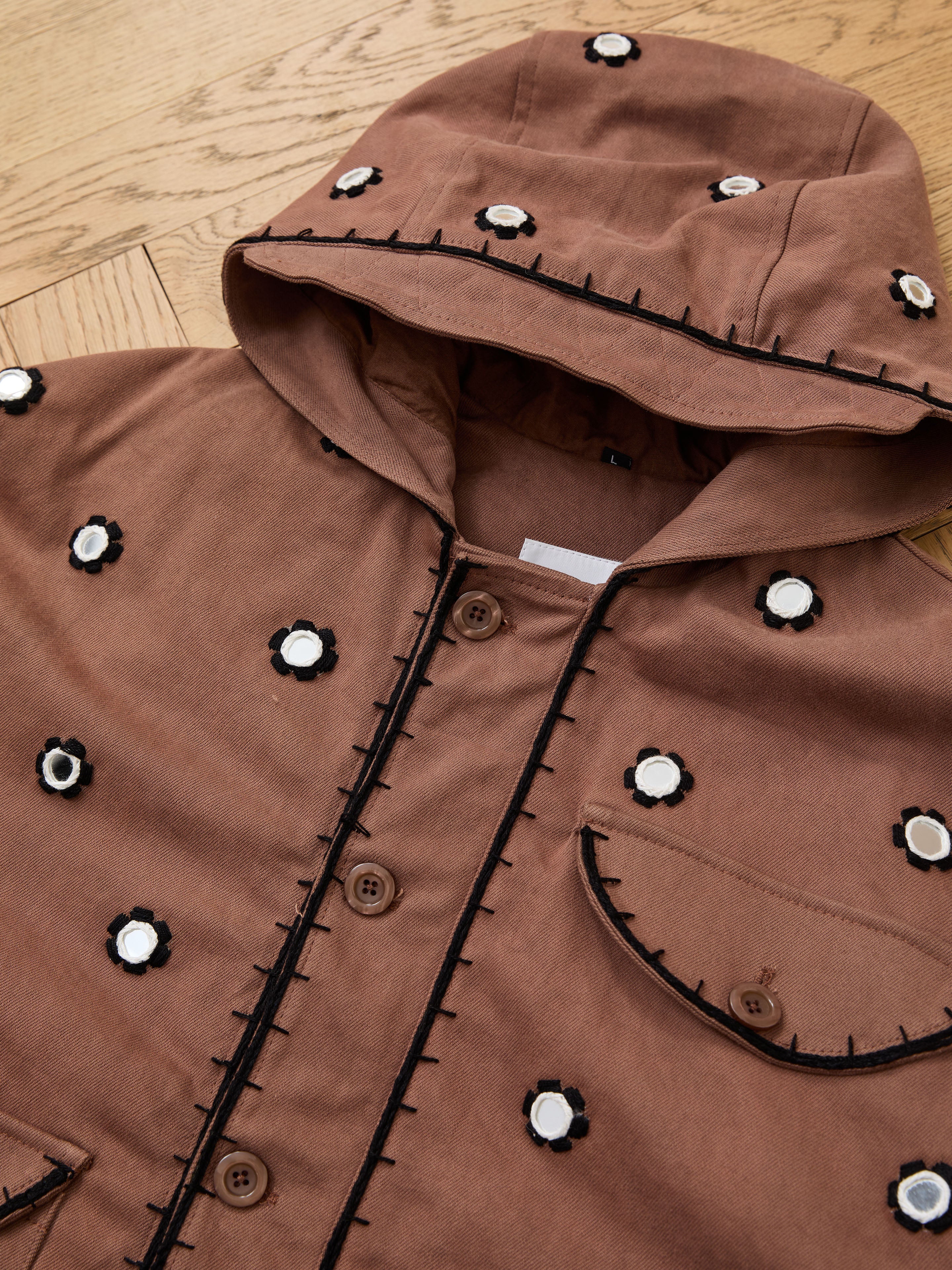 Hand Embroidered Hooded Mirror Anorak - Image 16