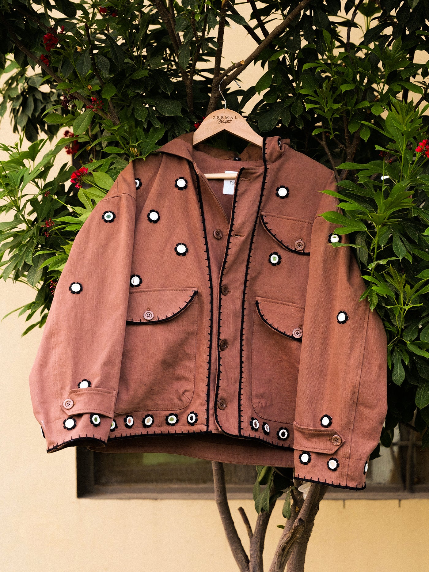 Hand Embroidered Hooded Mirror Anorak - Image 5