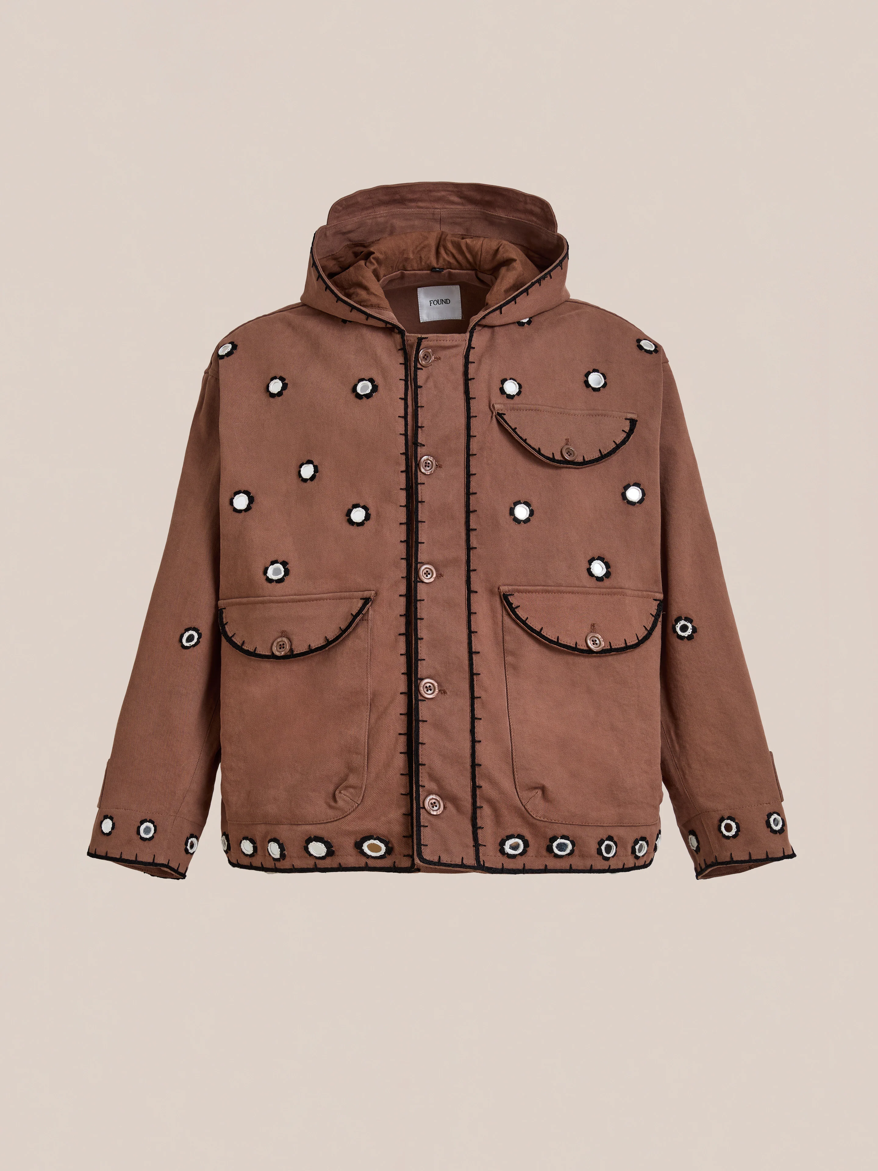 Hand Embroidered Hooded Mirror Anorak - Image 6