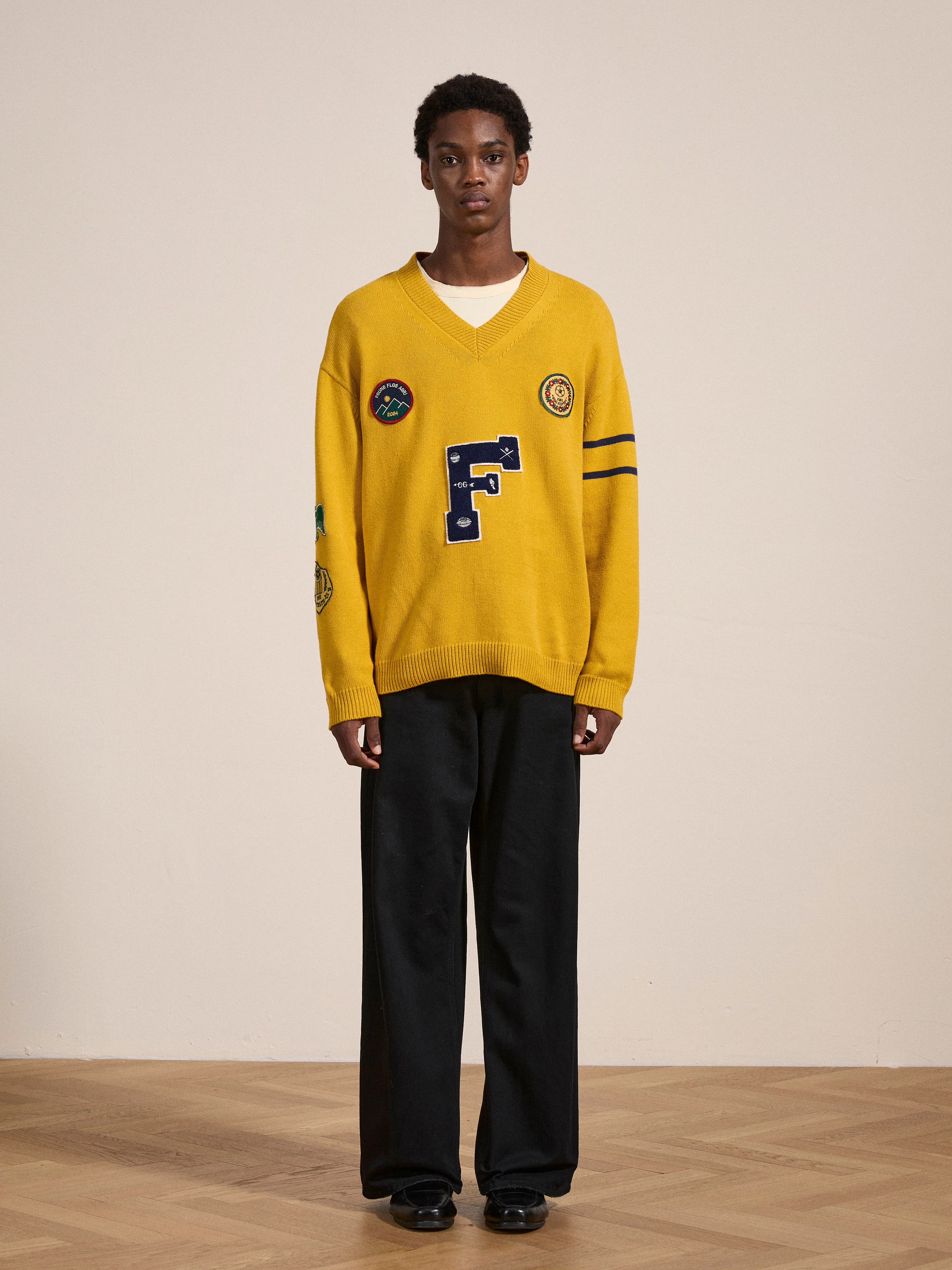 Arrow-Wood Varsity Knit Sweater - Image 3