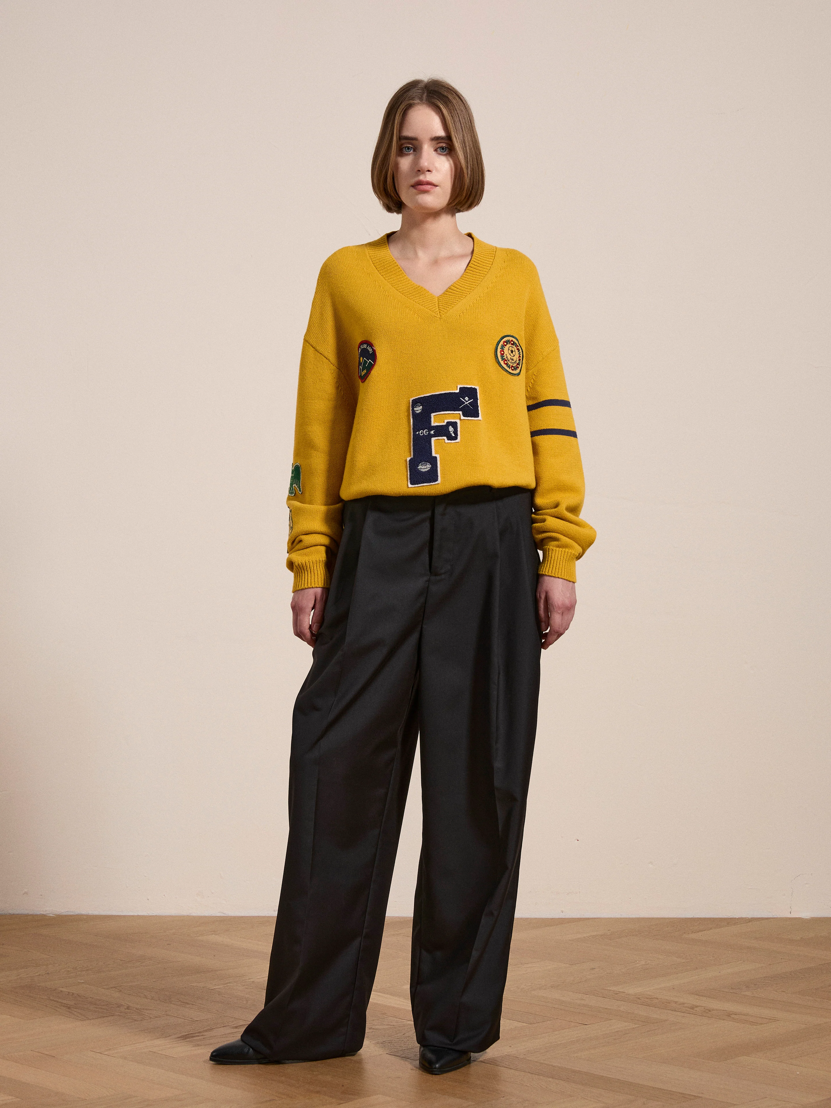 Arrow-Wood Varsity Knit Sweater - Image 4