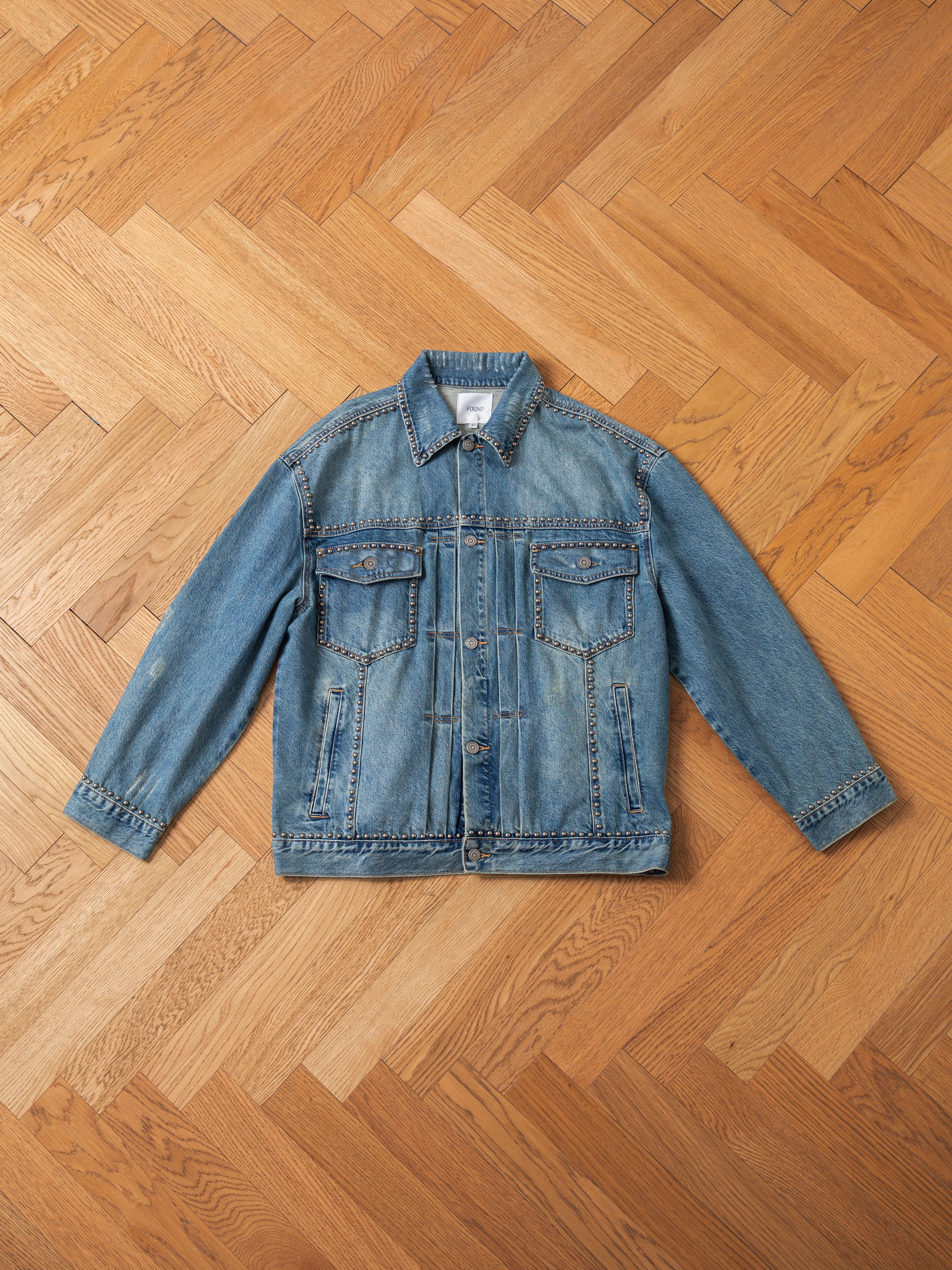 Azar Studded Denim Trucker Jacket - Image 8