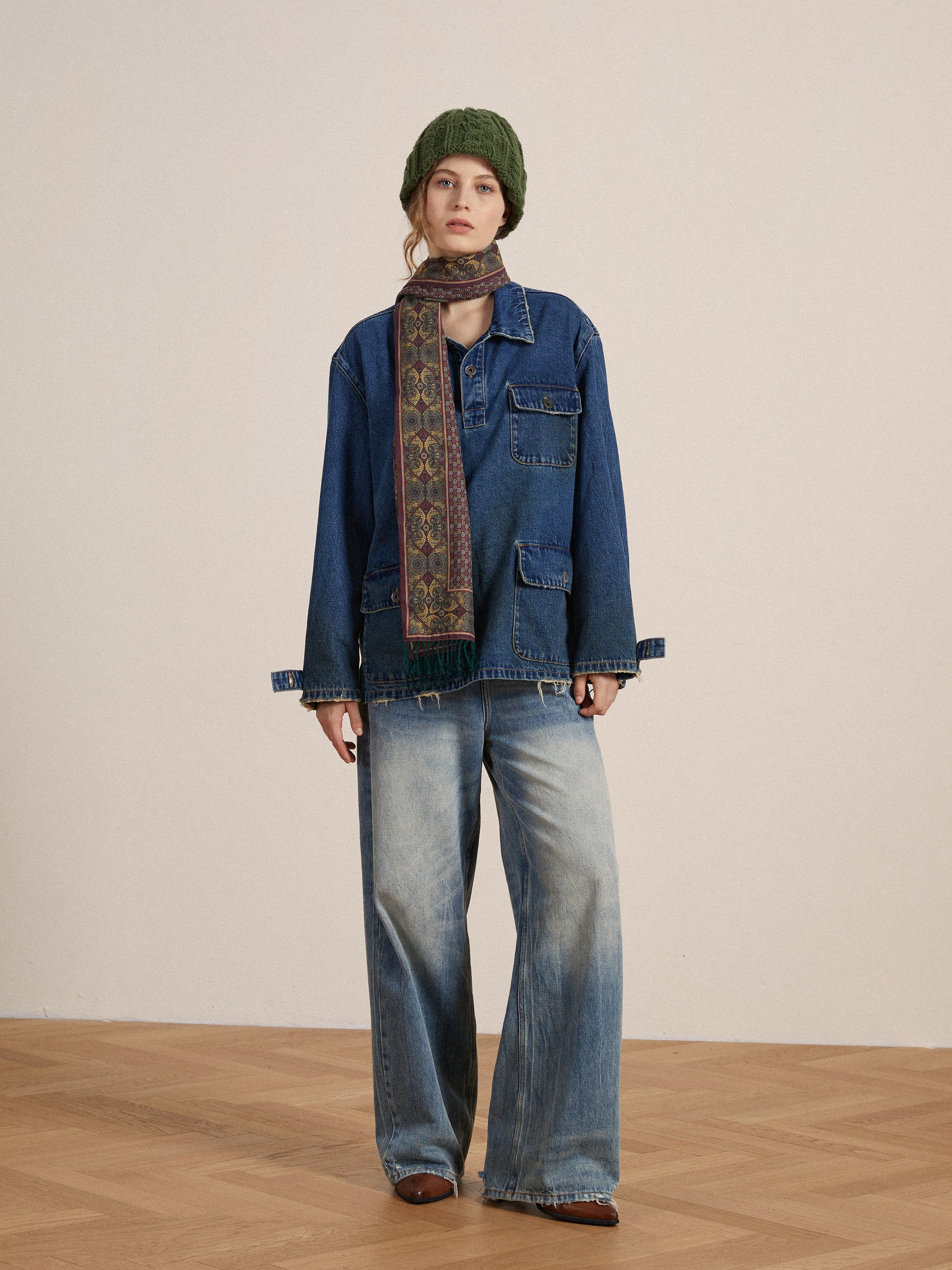Azin Denim Pullover Work Shirt - Image 3