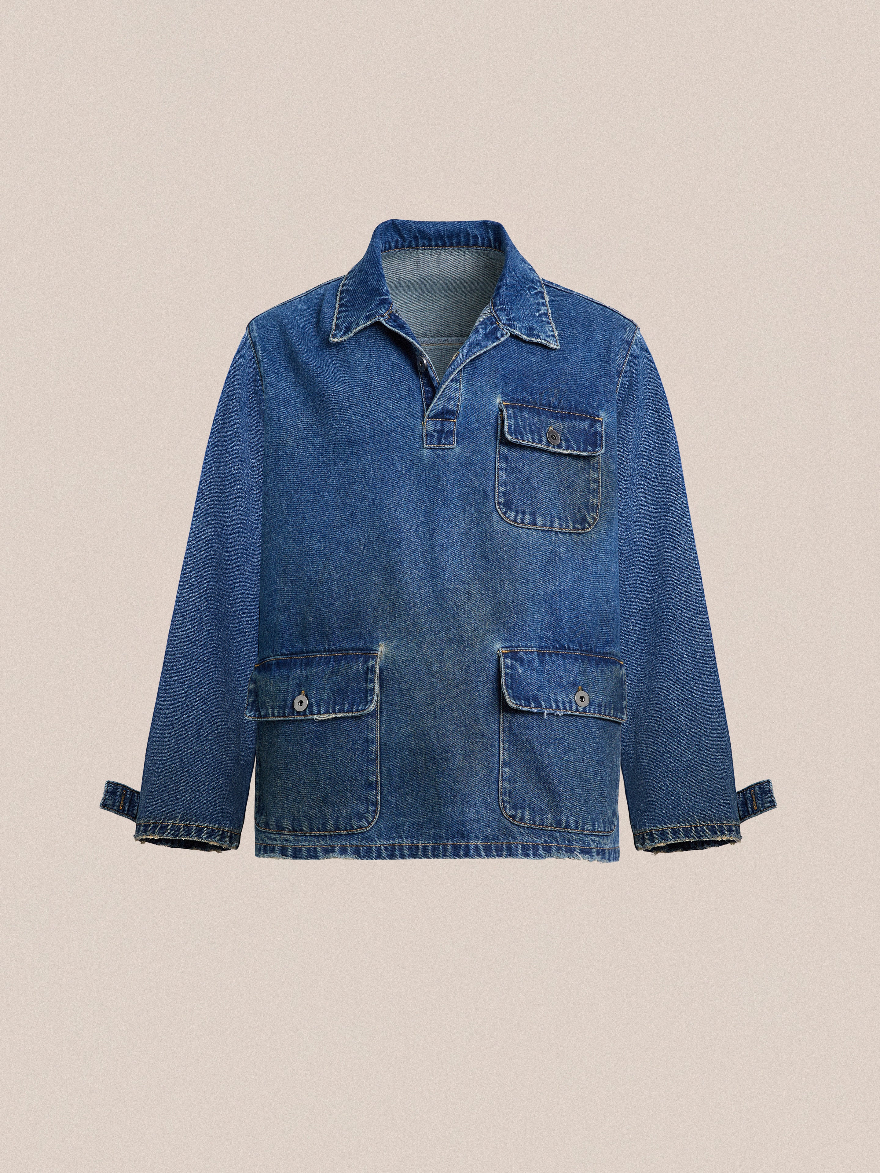 Azin Denim Pullover Work Shirt - Image 5