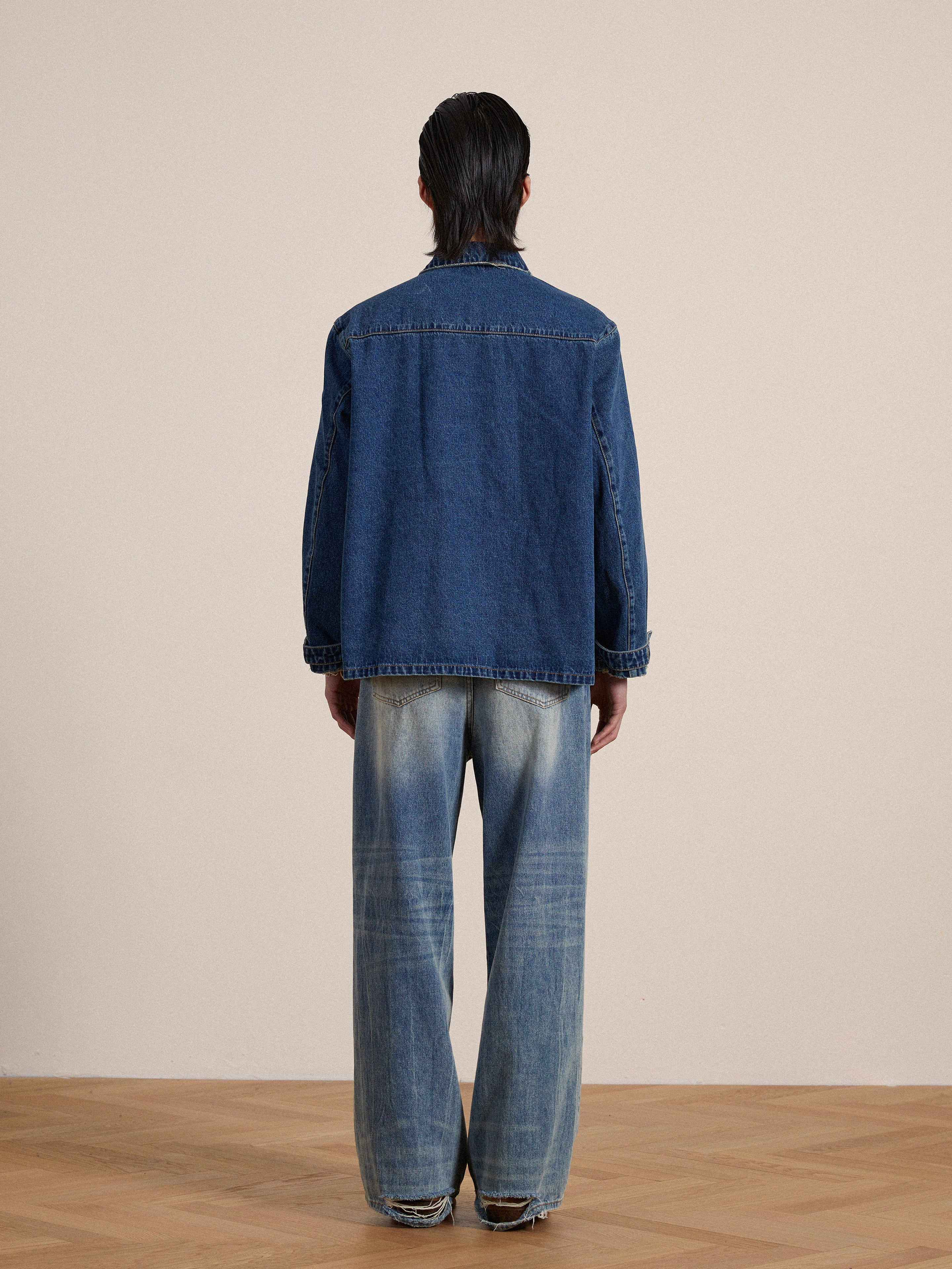 Azin Denim Pullover Work Shirt - Image 9