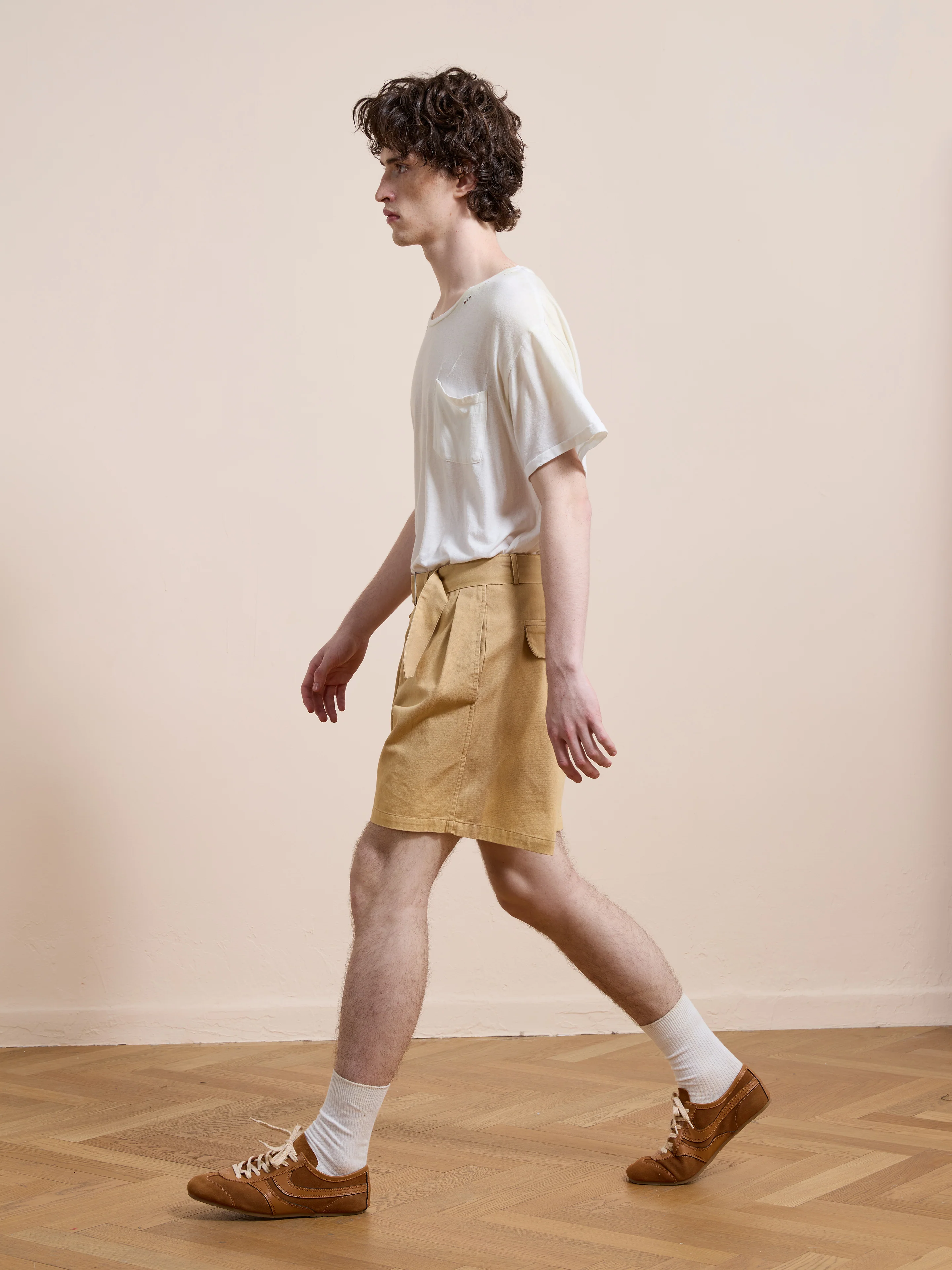 Belted Twill Pleated Shorts - Image 6