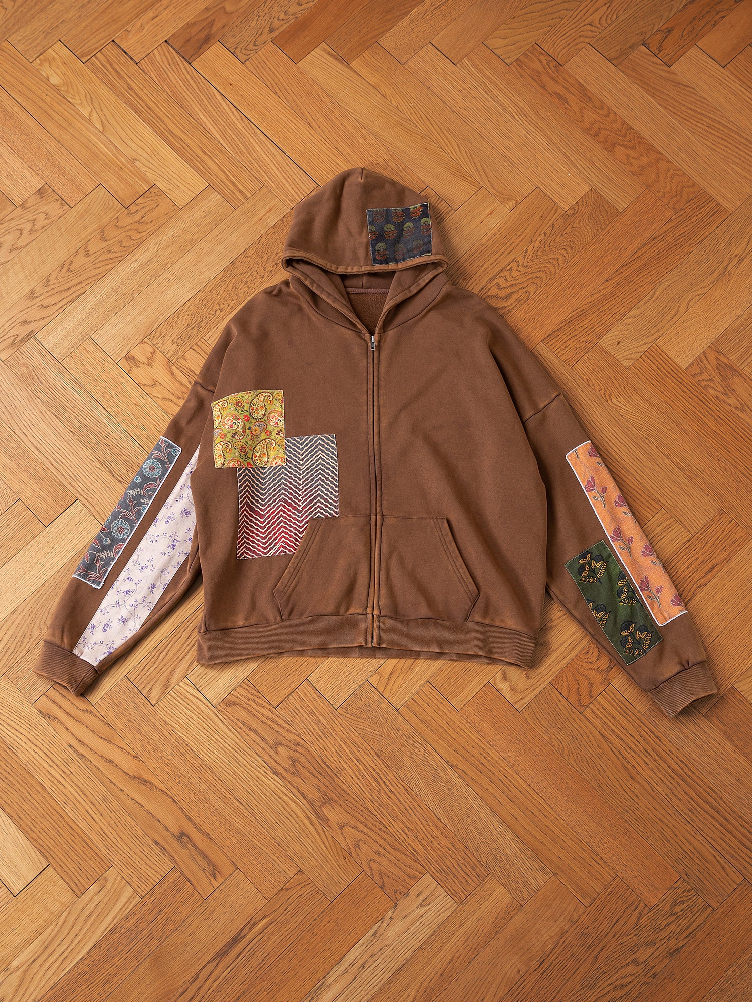 Tapestry Patchwork Zip Up Hoodie - Image 4