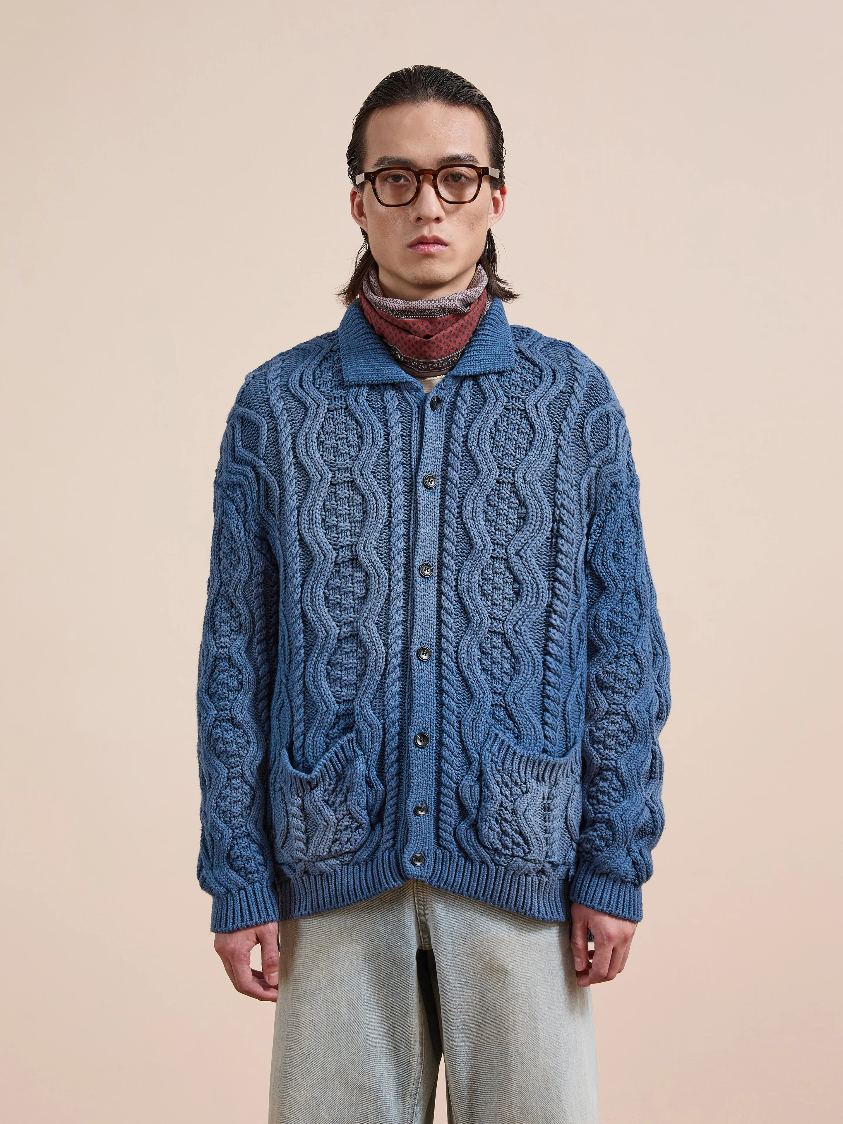 Cable Knit Buttoned Cardigan
