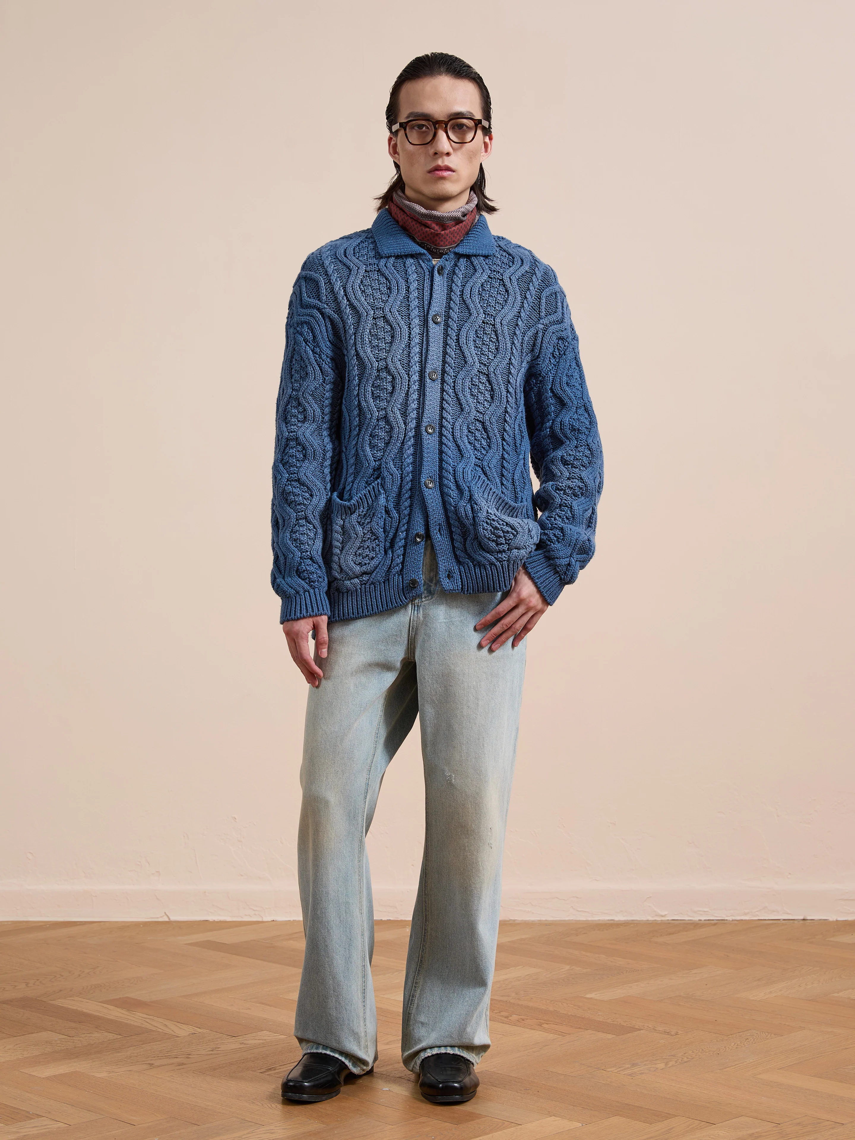 Cable Knit Buttoned Cardigan - Image 11