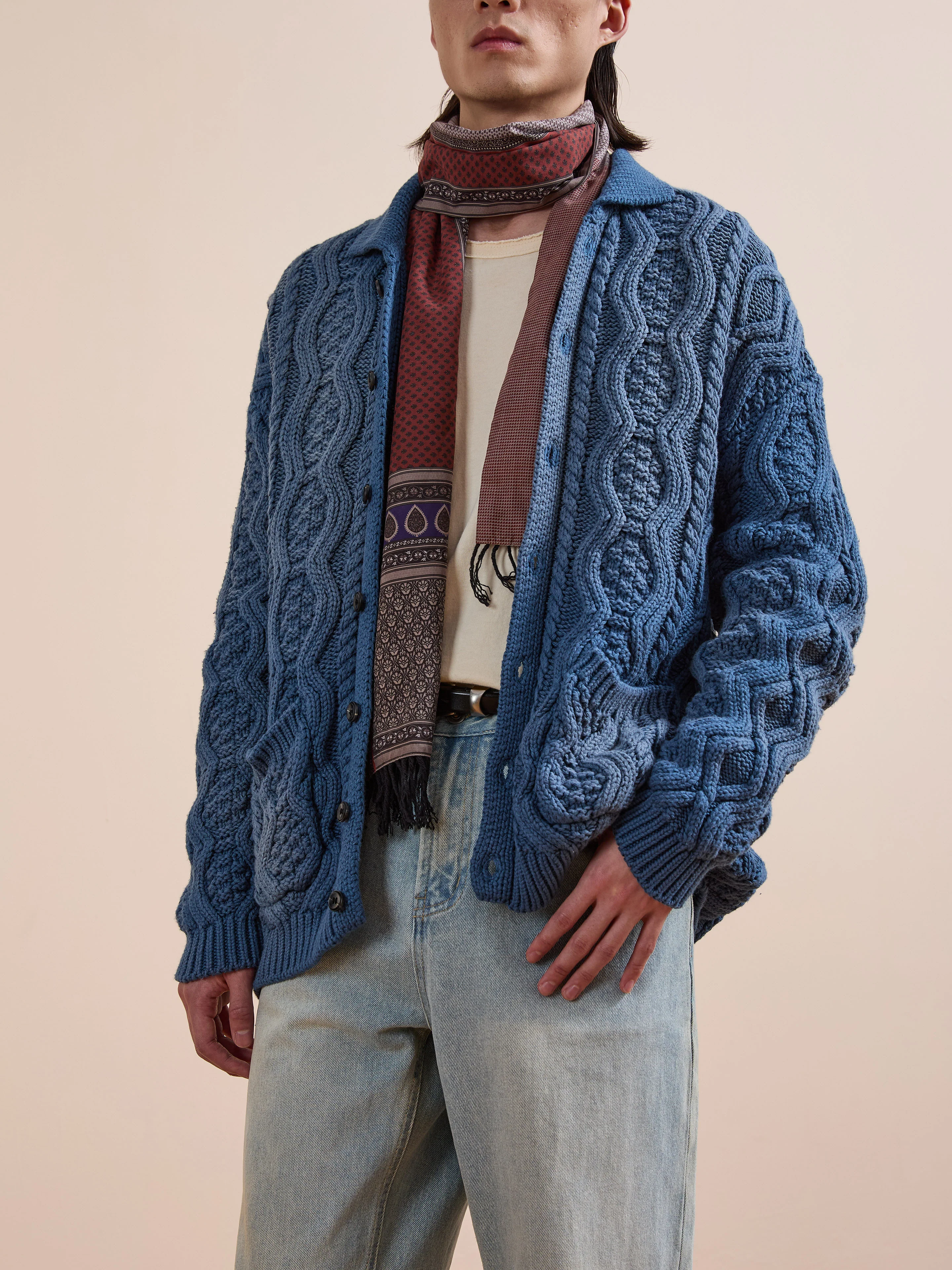 Cable Knit Buttoned Cardigan - Image 2