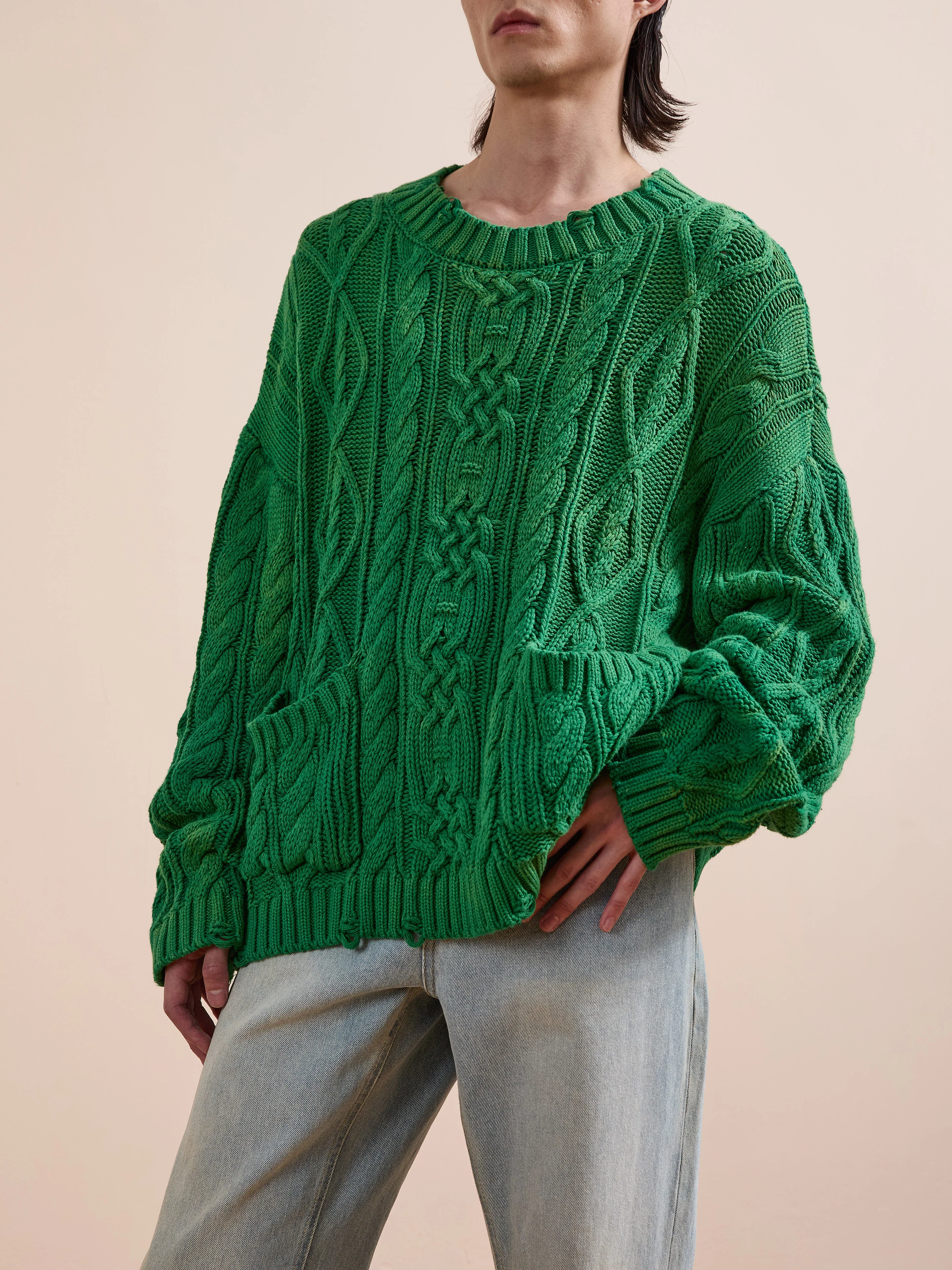 Cable Knit Pullover Sweater - Image 2