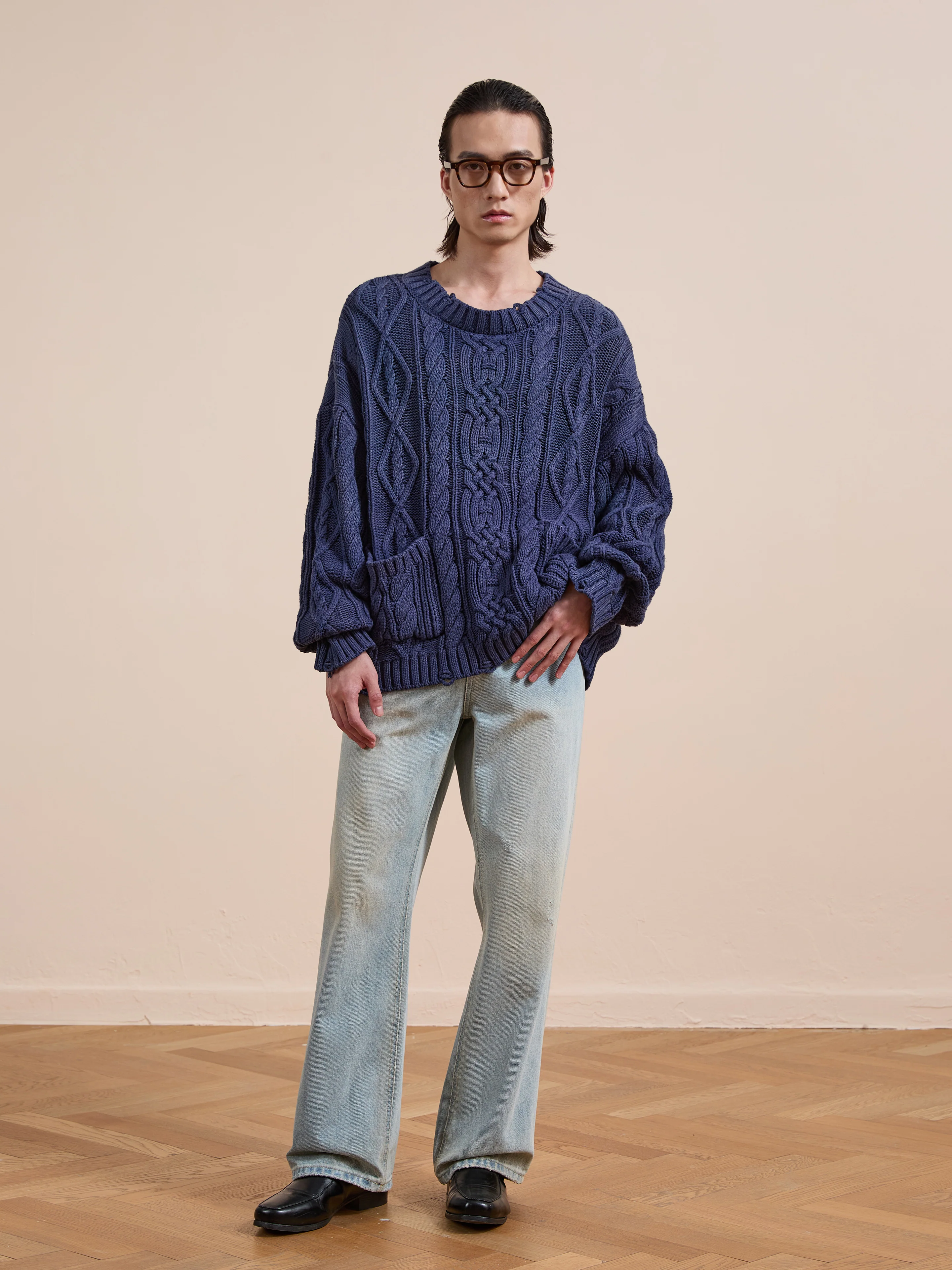 Cable Knit Pullover Sweater - Image 3