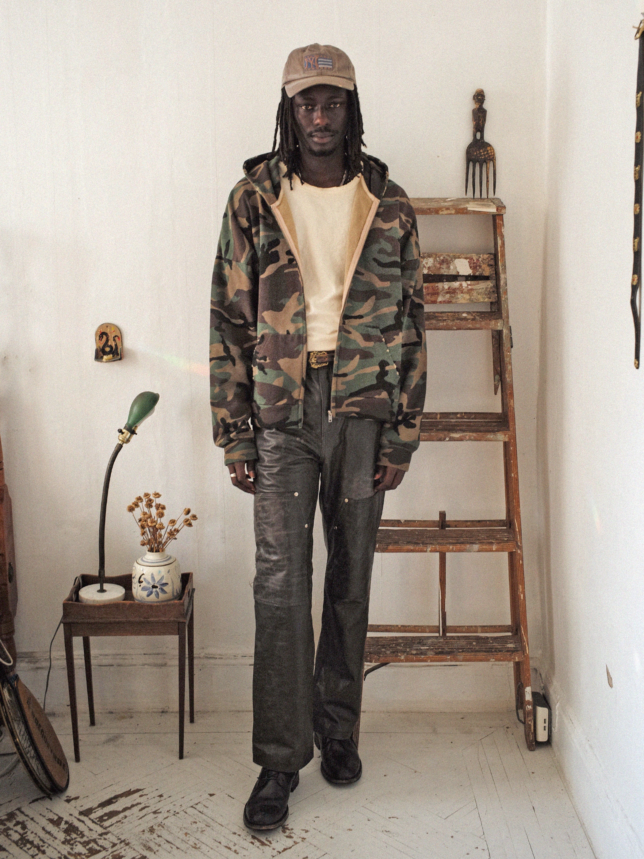 Washed Camouflage Zip Hoodie - Image 3