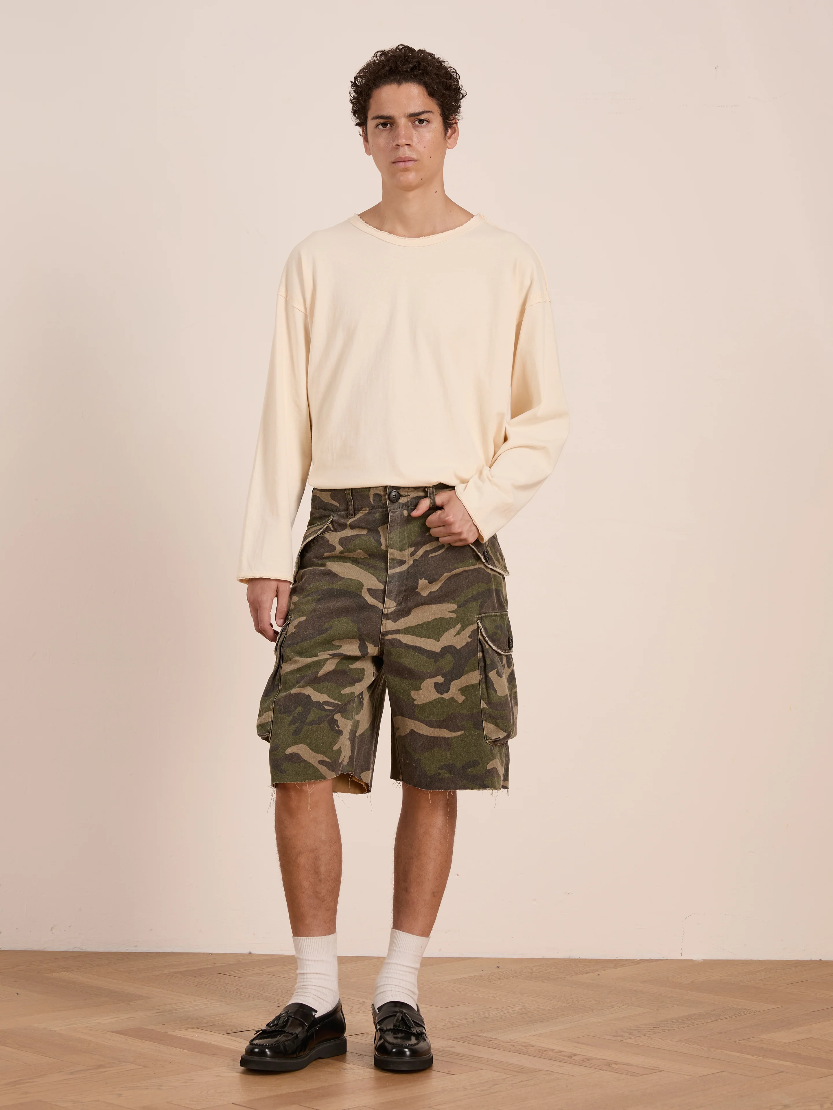Camouflage Twill Utility Cargo Shorts - Image 10
