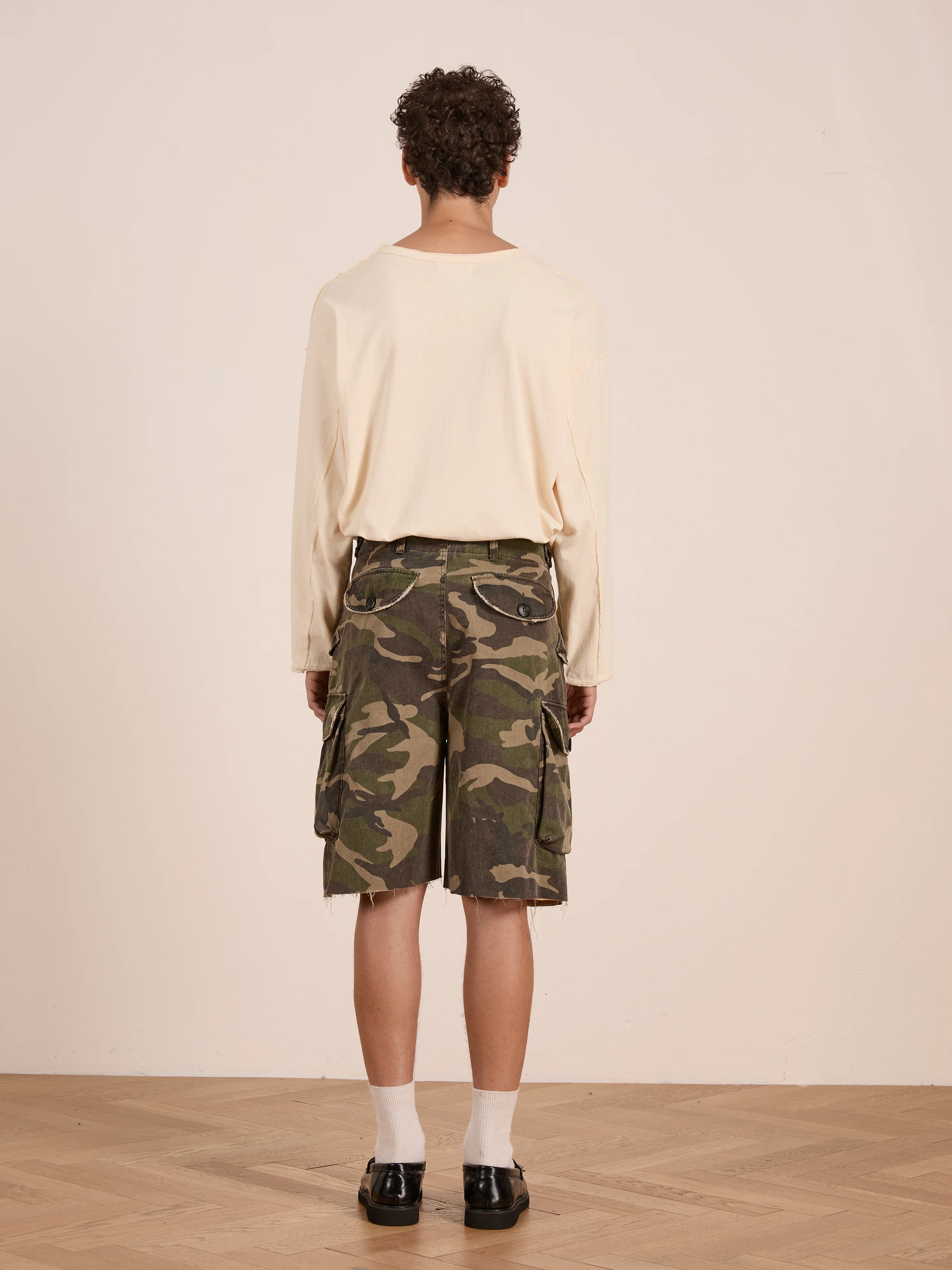 Camouflage Twill Utility Cargo Shorts - Image 7