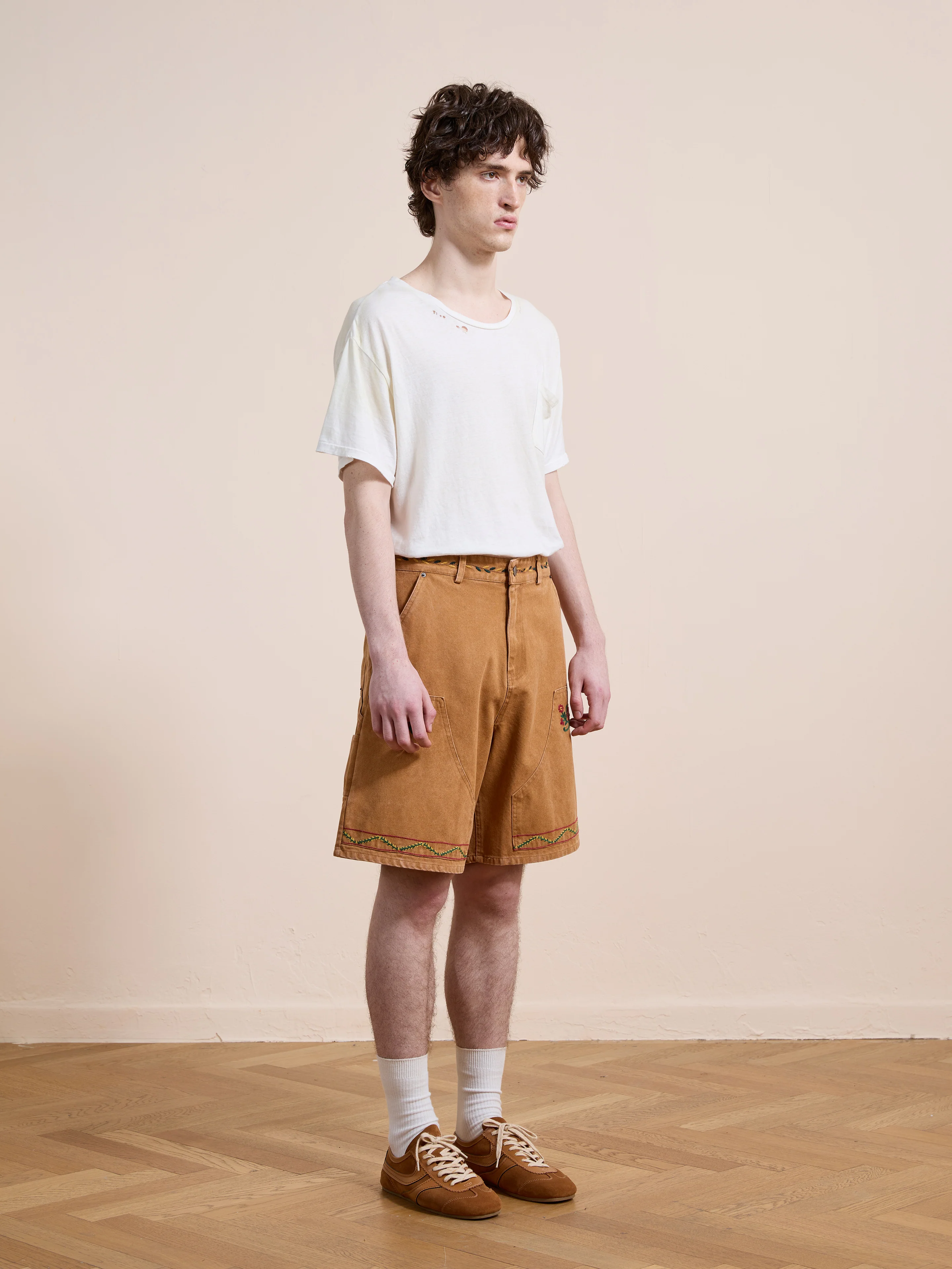 Canvas Embroidered Shorts - Image 6