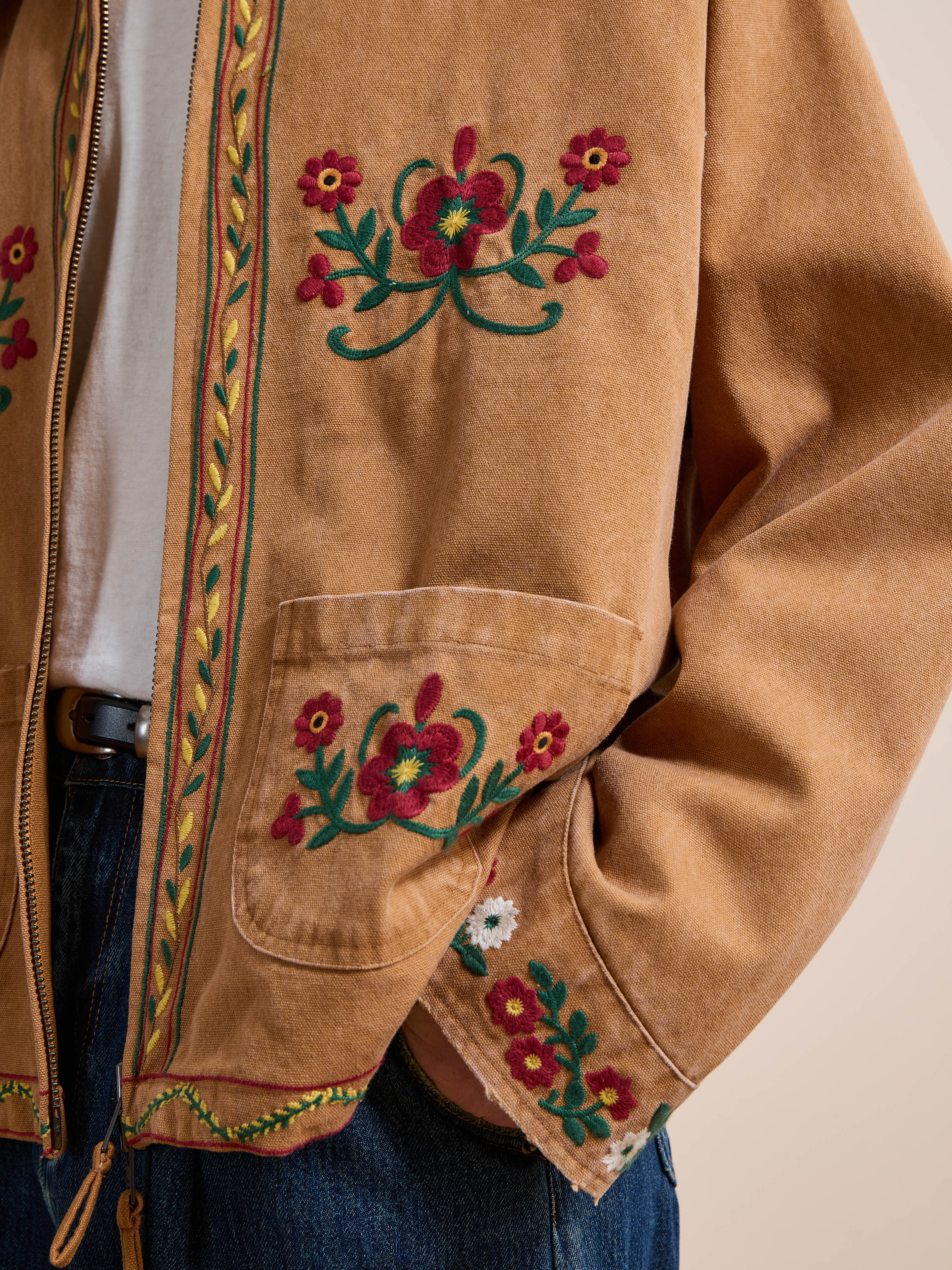Rosette Canvas Work Jacket - Image 12