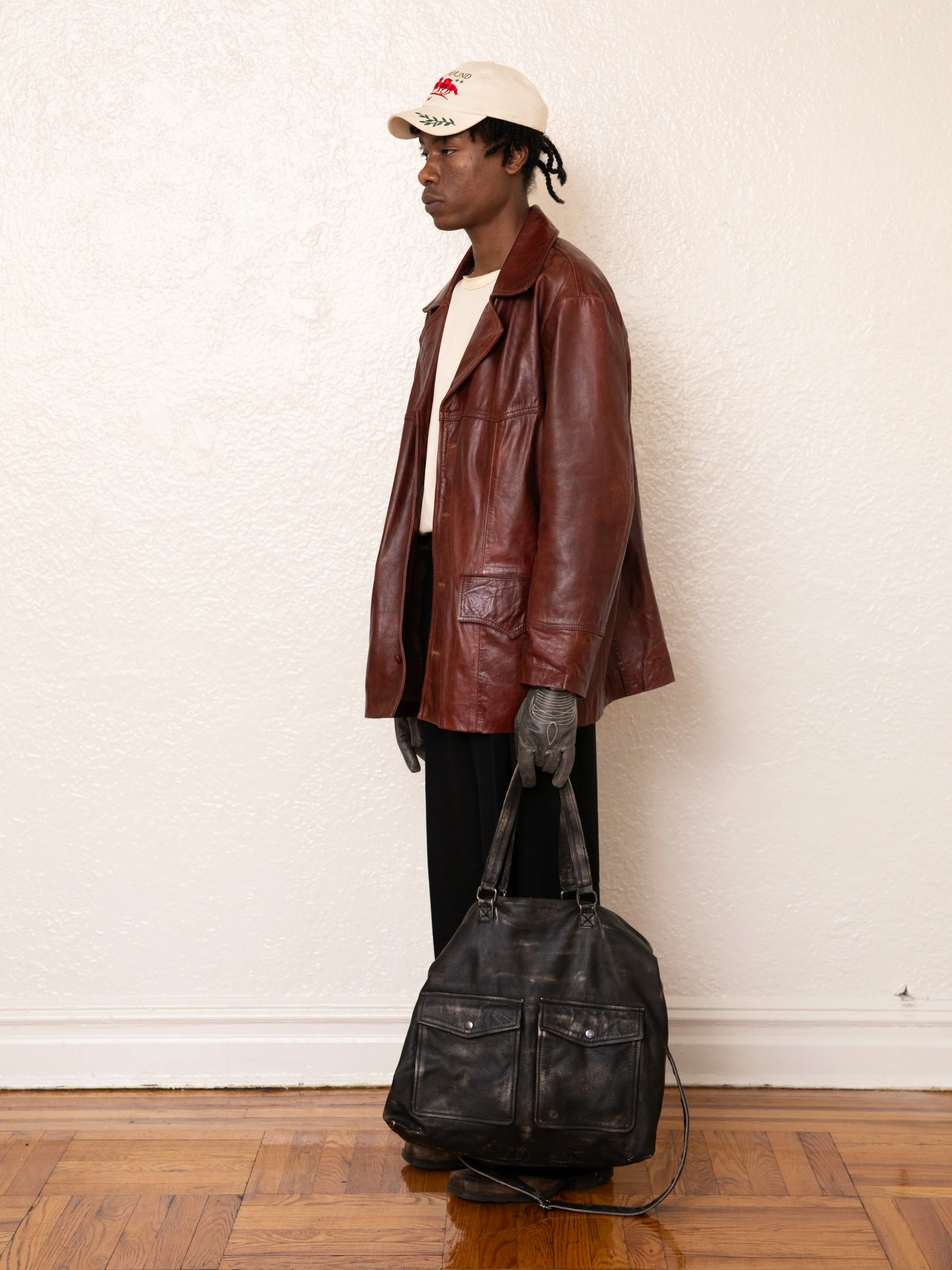 Claret Western Oversized Leather Blazer - Image 13