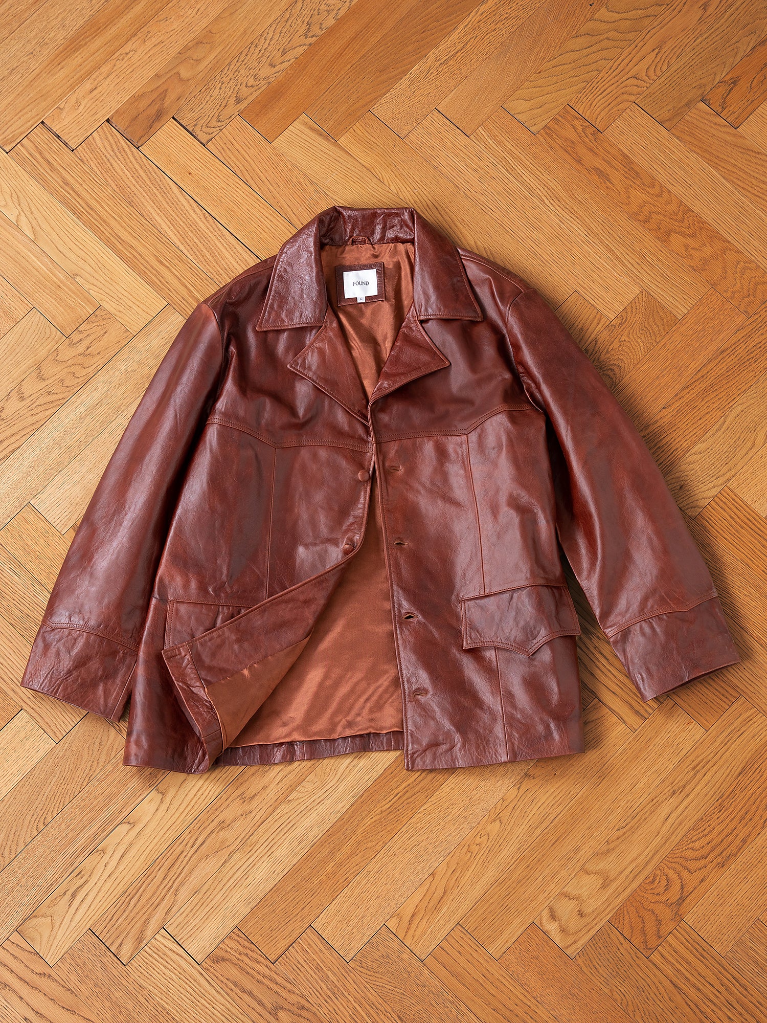 Claret Western Oversized Leather Blazer - Image 17