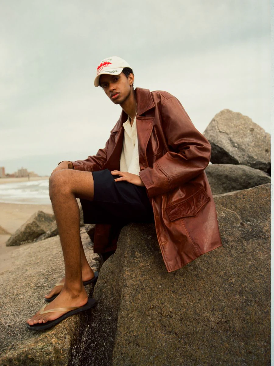 Claret Western Oversized Leather Blazer - Image 5