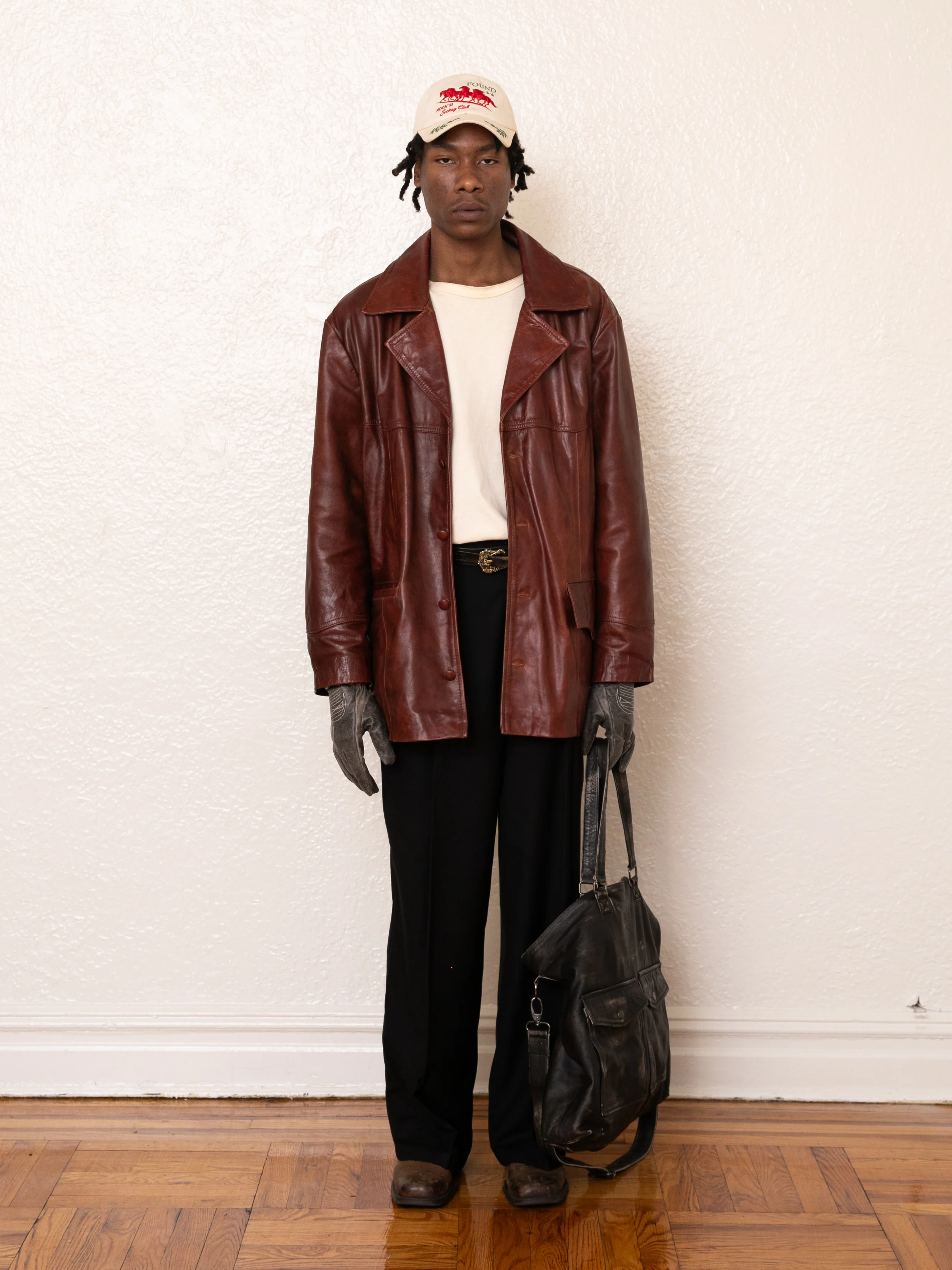 Claret Western Oversized Leather Blazer - Image 7