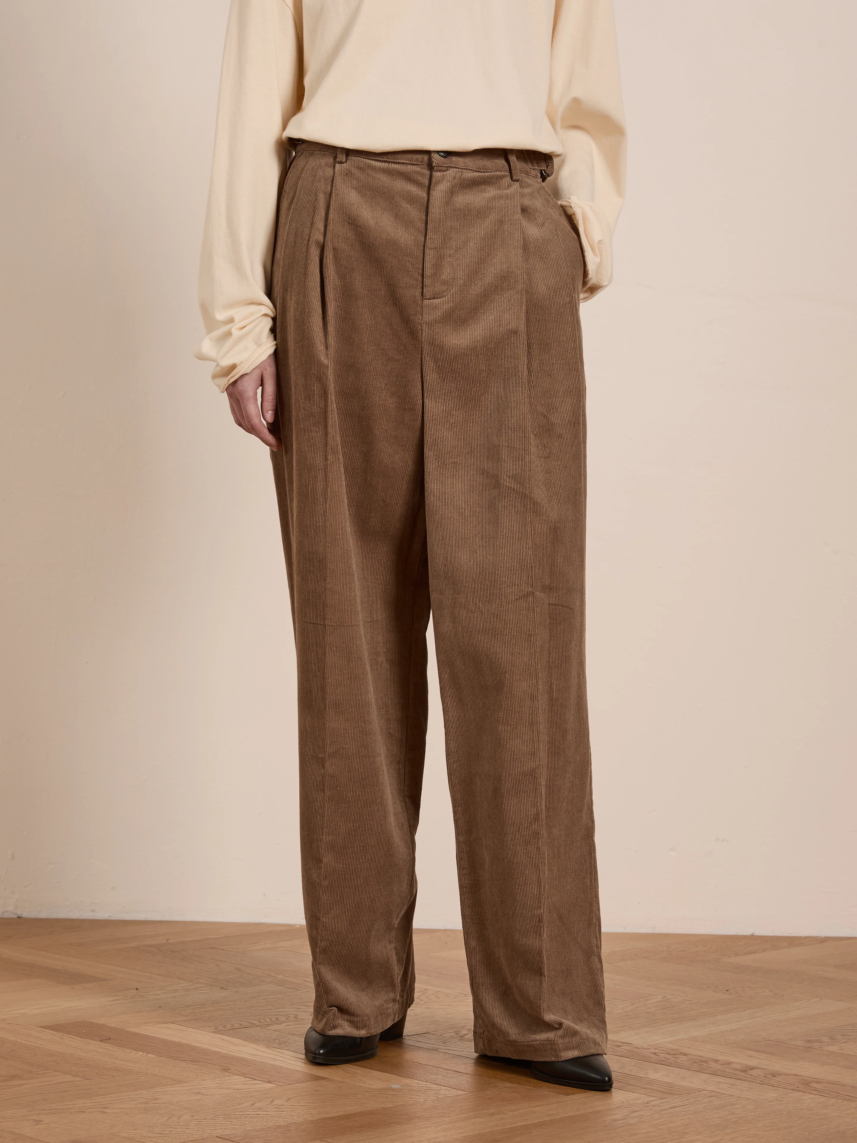 Corduroy Pleated Trousers - Image 14