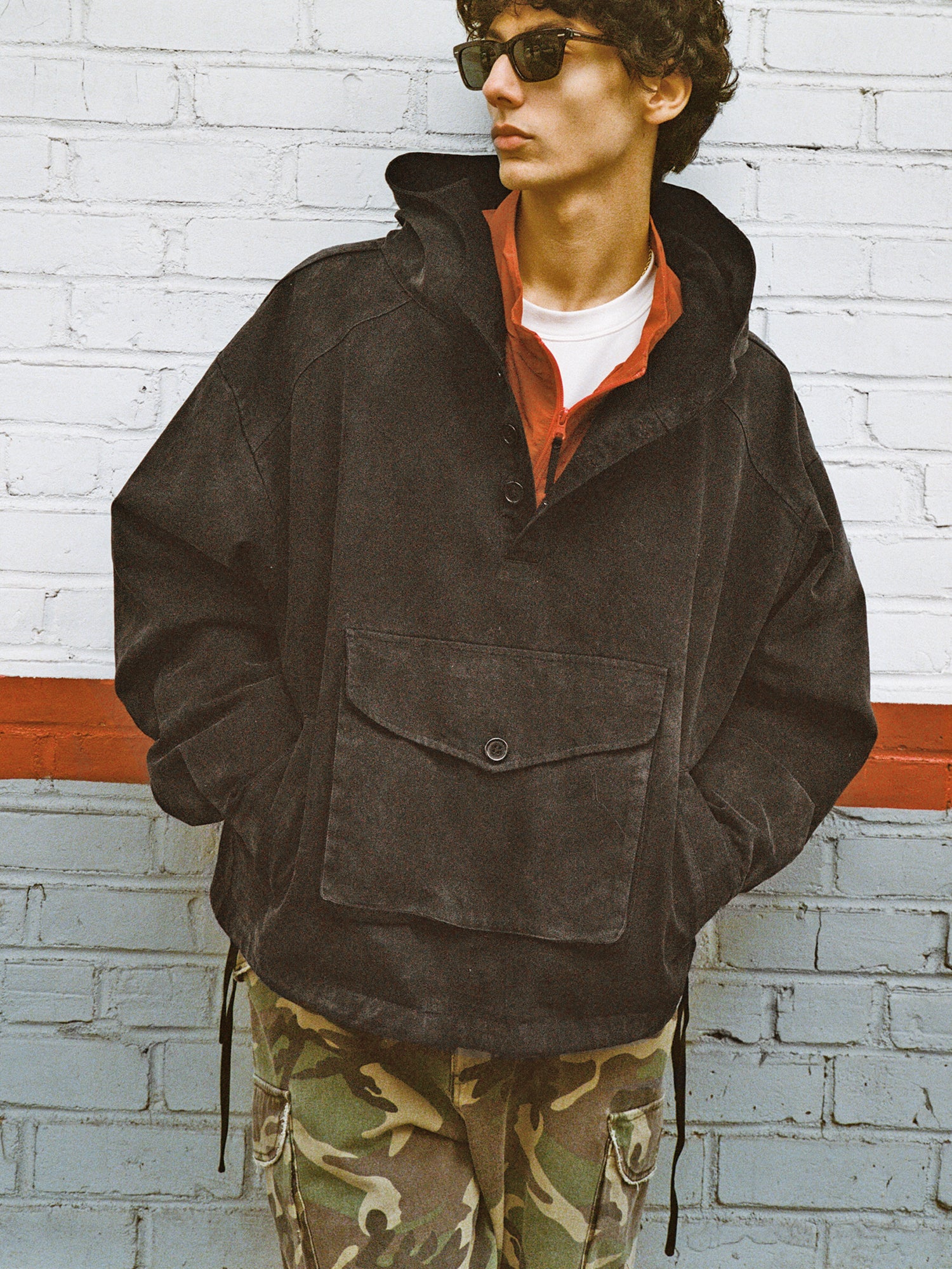 Washed Twill Pocket Anorak Jacket - Image 14