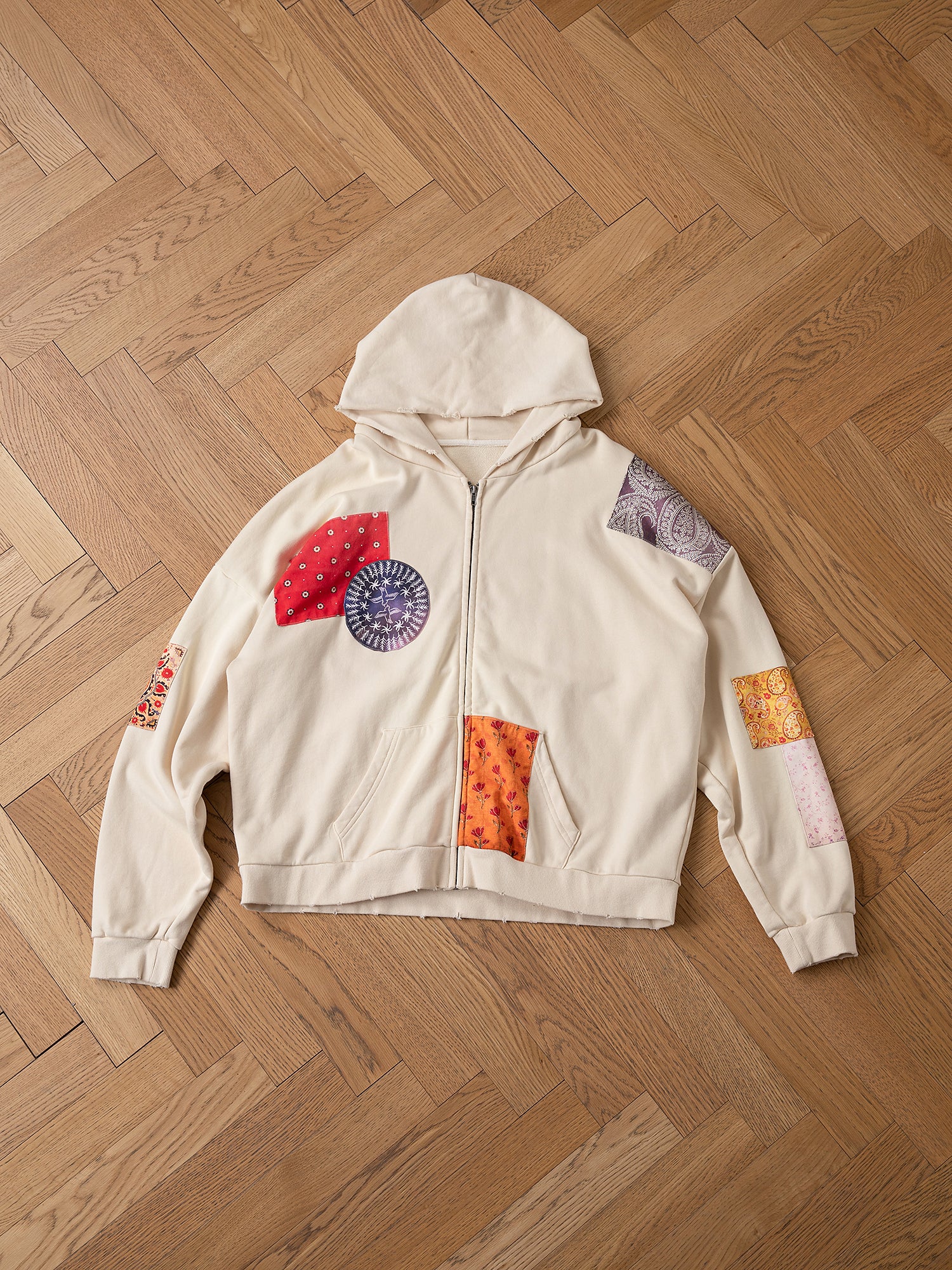 Tapestry Patchwork Zip Up Hoodie - Image 4