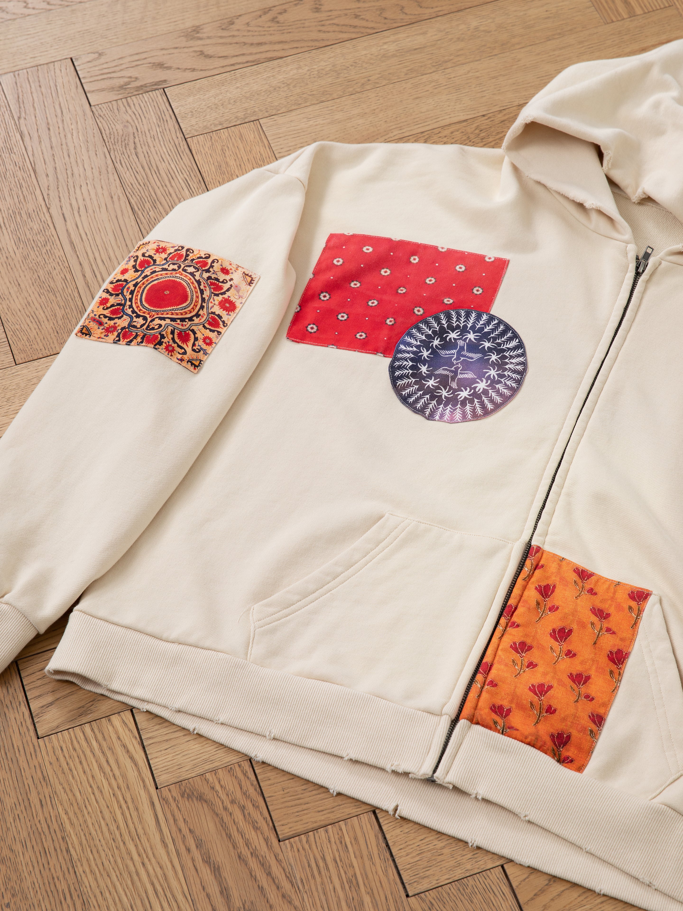 Tapestry Patchwork Zip Up Hoodie - Image 9