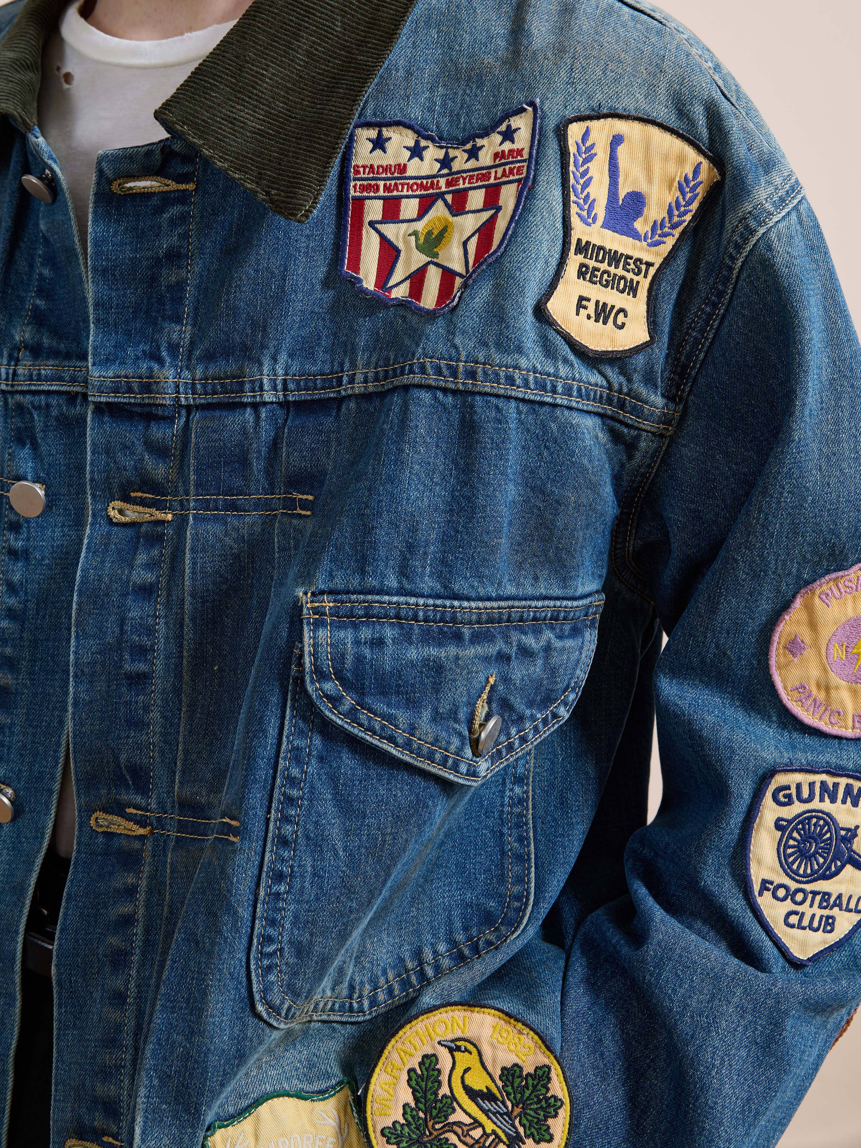 Denim Patchwork Jacket - Image 9