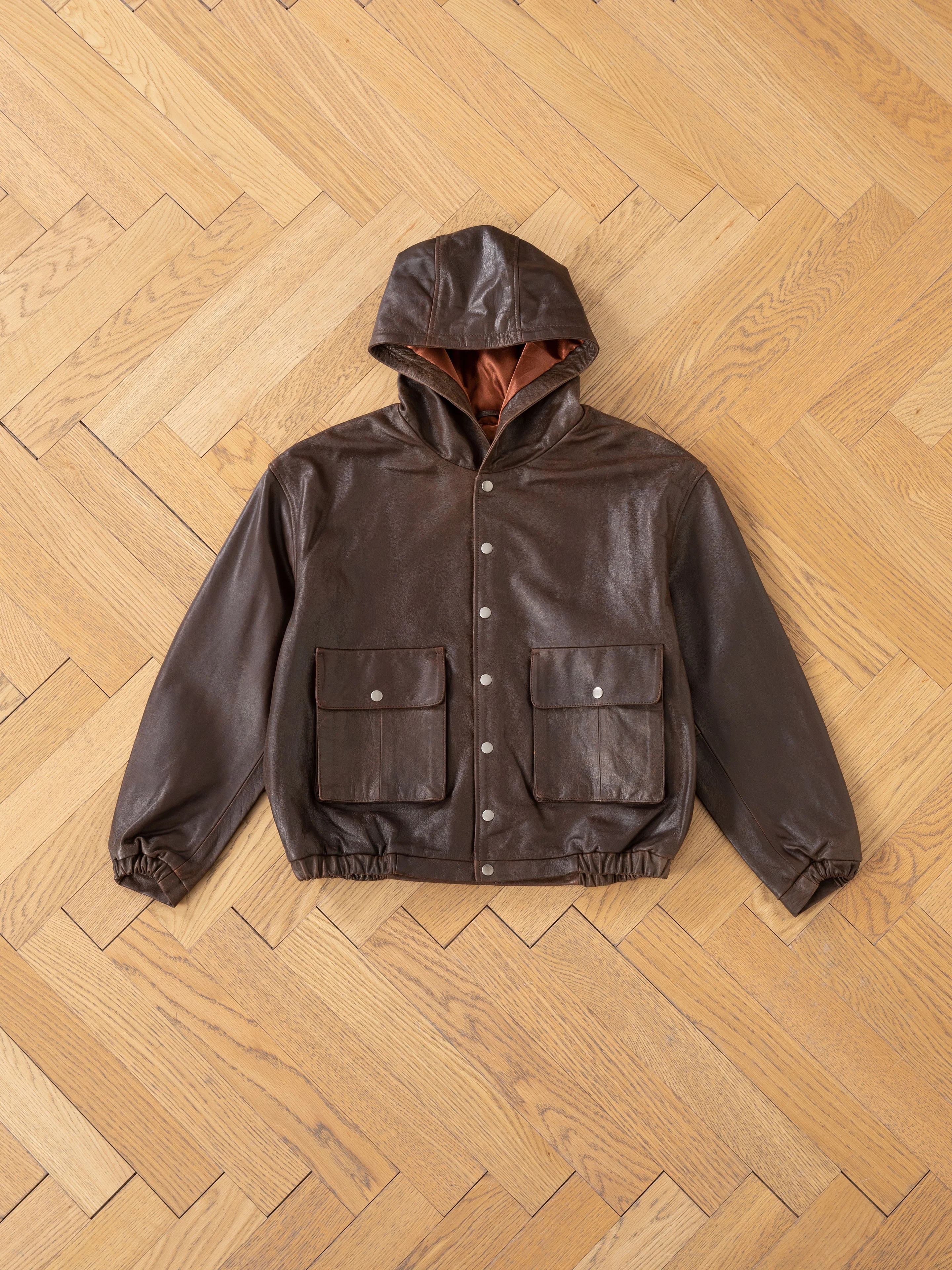Dusk Distressed Genuine Leather Hoodie - Image 18