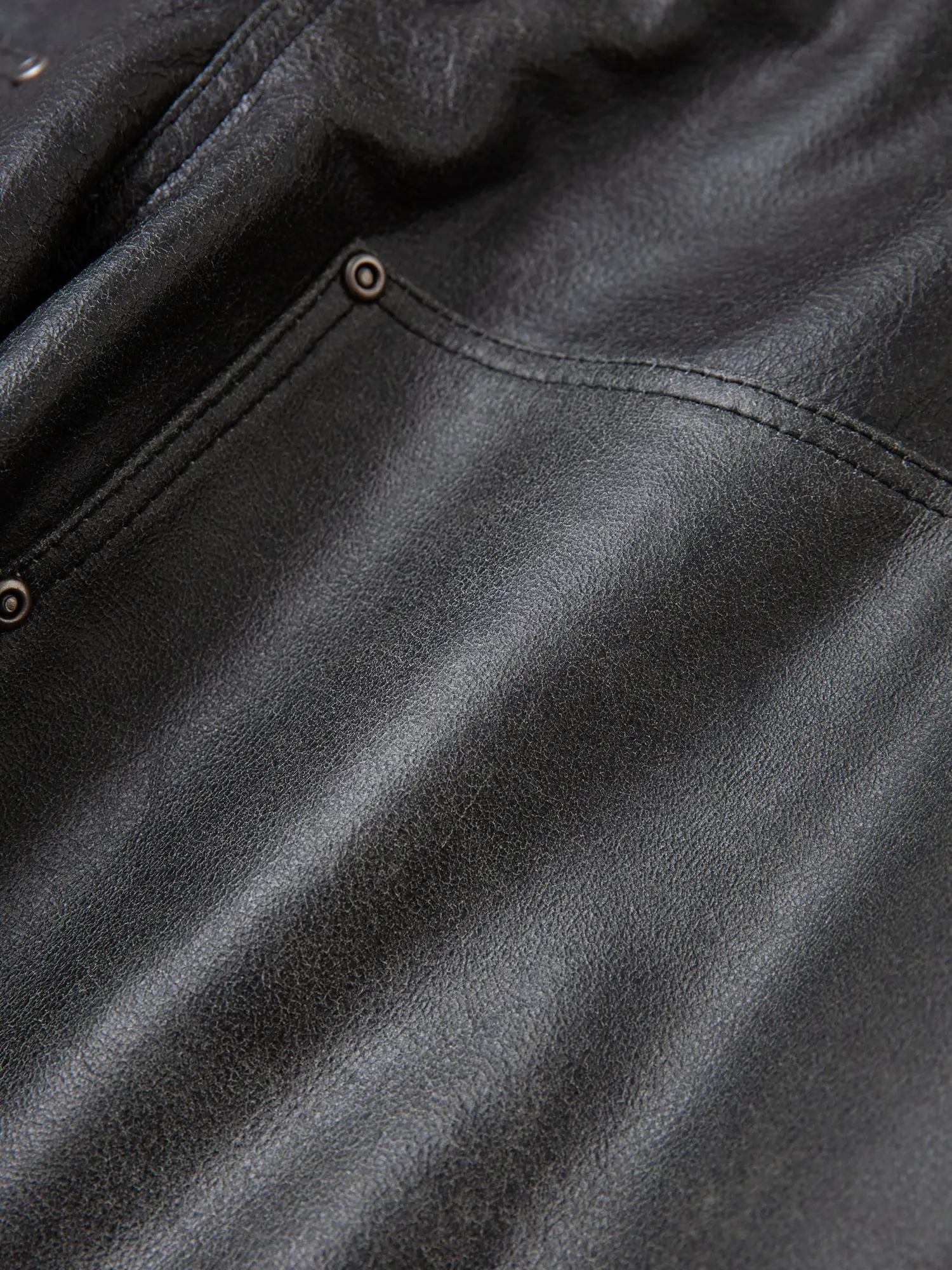 Distressed Genuine Leather Carpenter Pants - Image 11