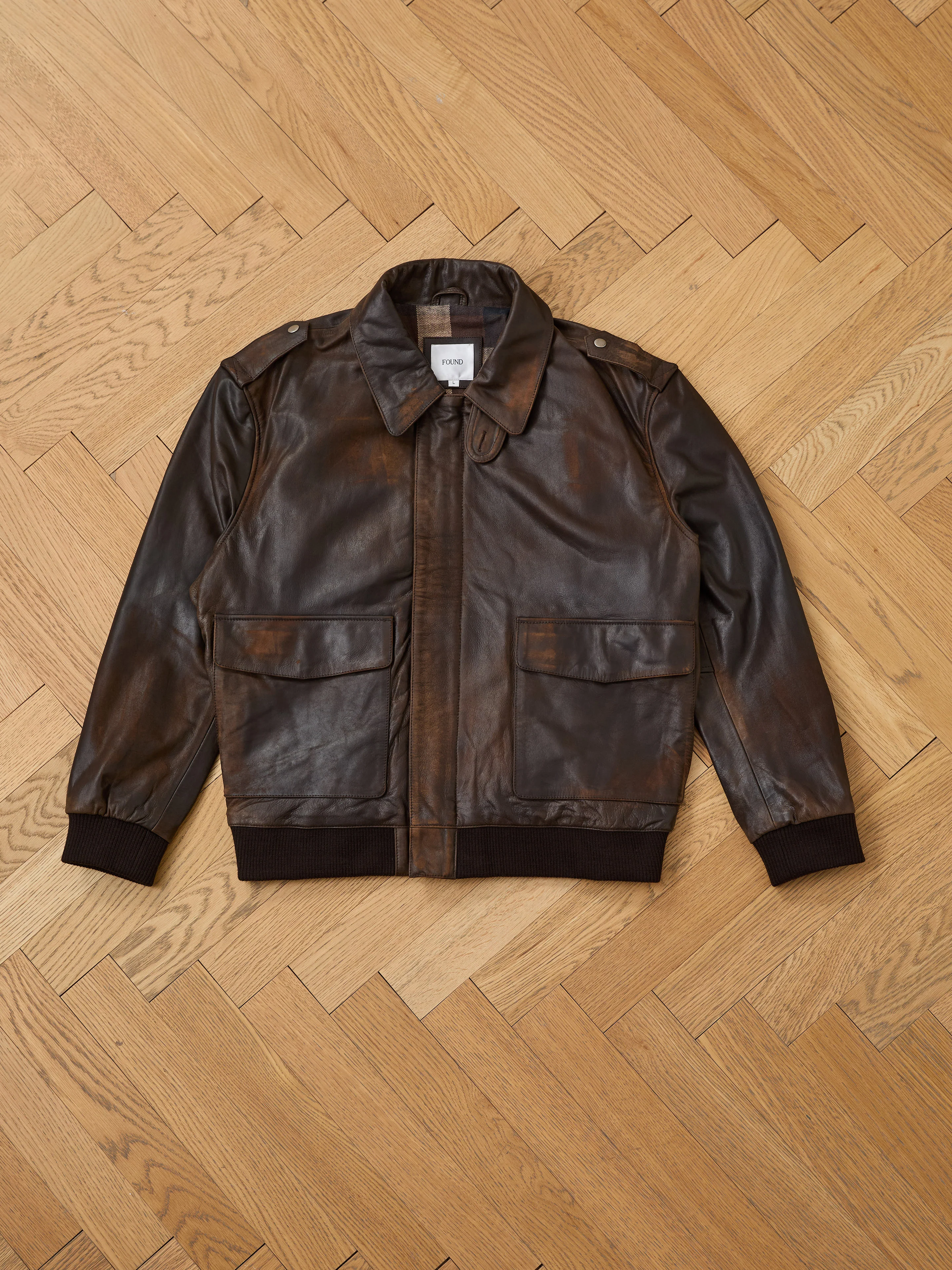 Distressed Leather Flight Jacket - Image 12