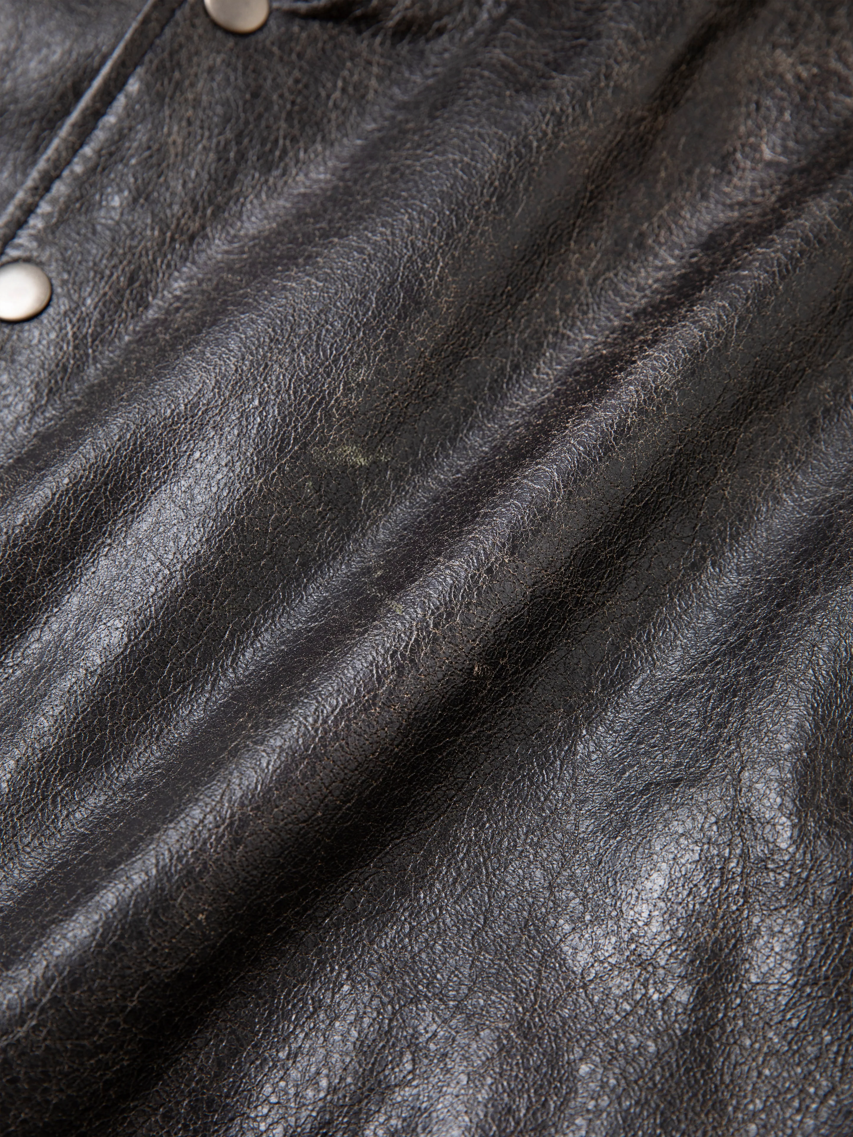 Distressed Genuine Leather Hoodie - Image 9