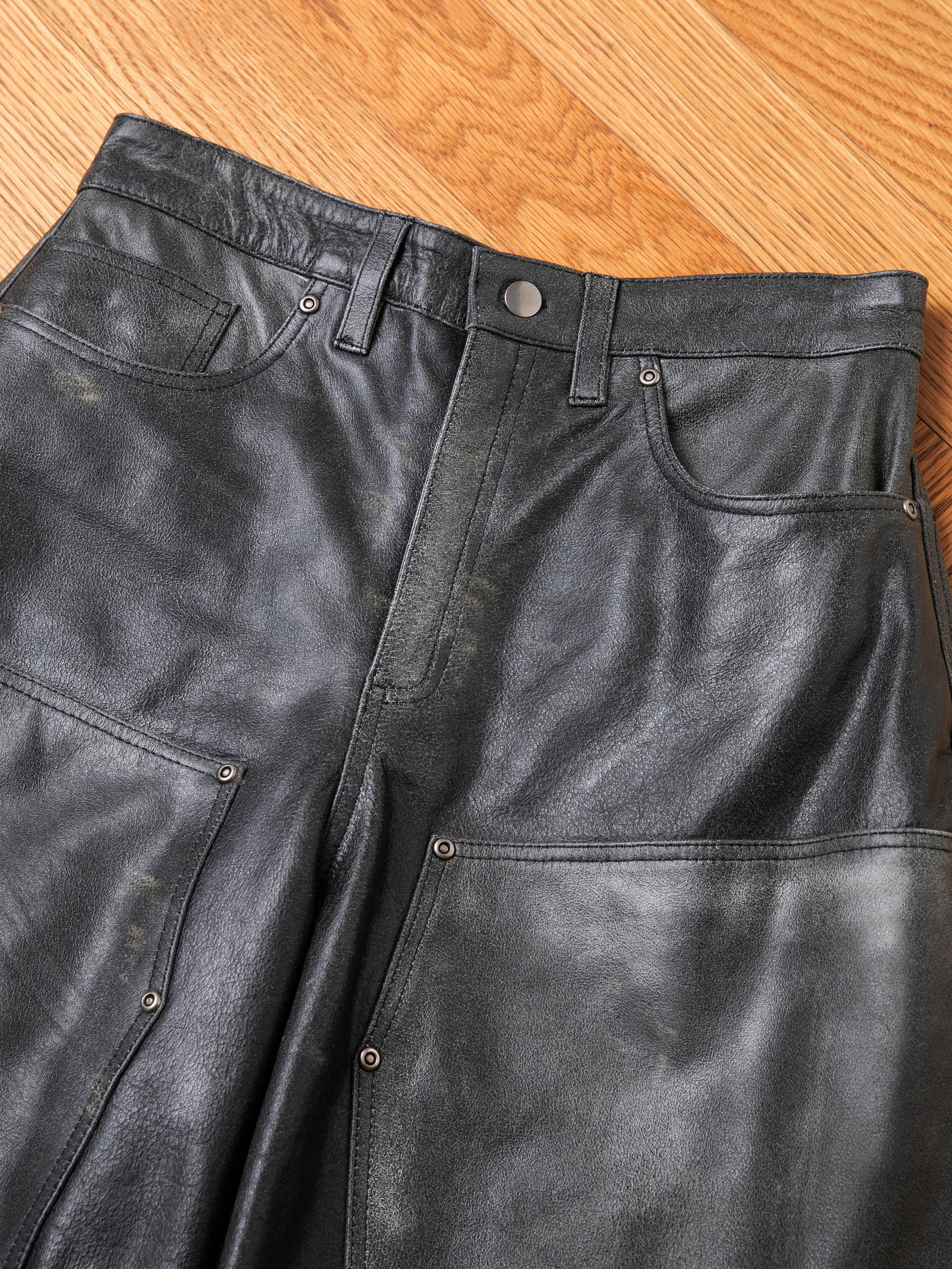 Distressed Genuine Leather Carpenter Shorts - Image 9