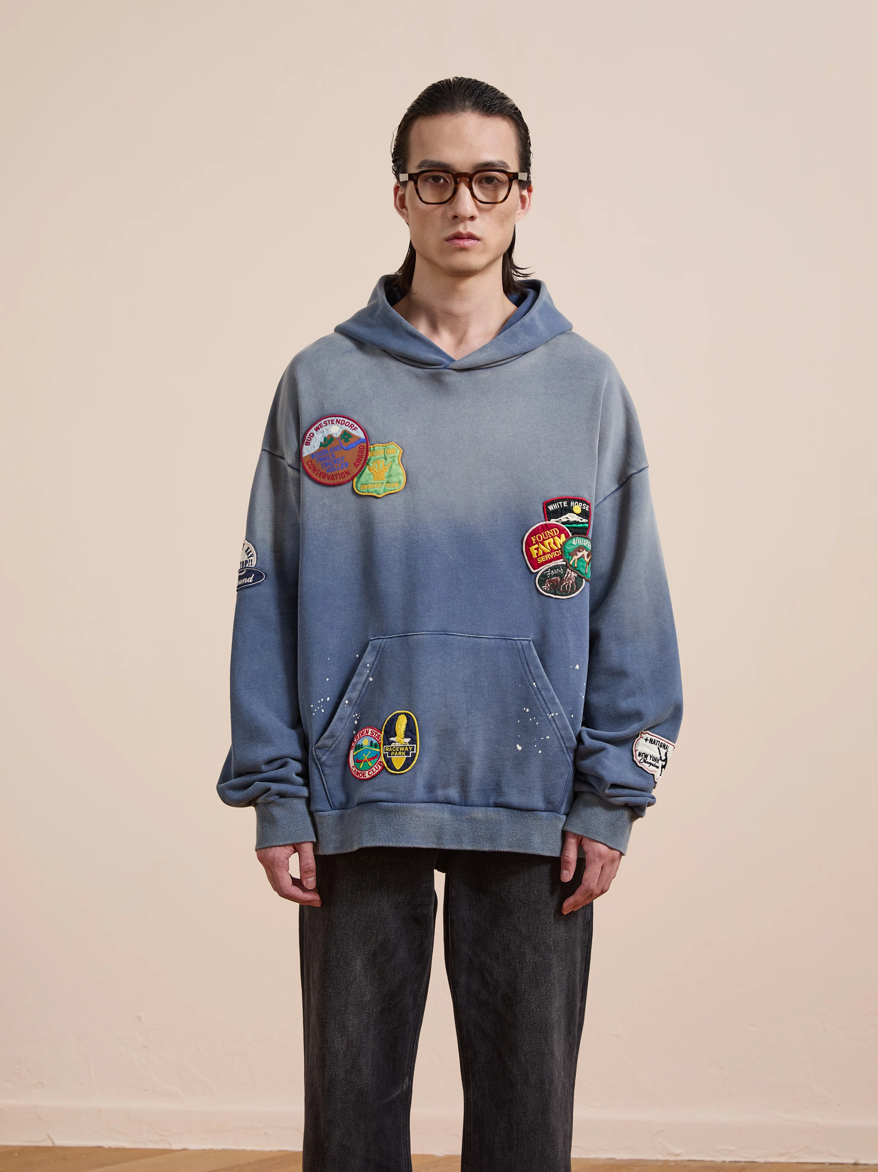 Distressed Patch Hoodie