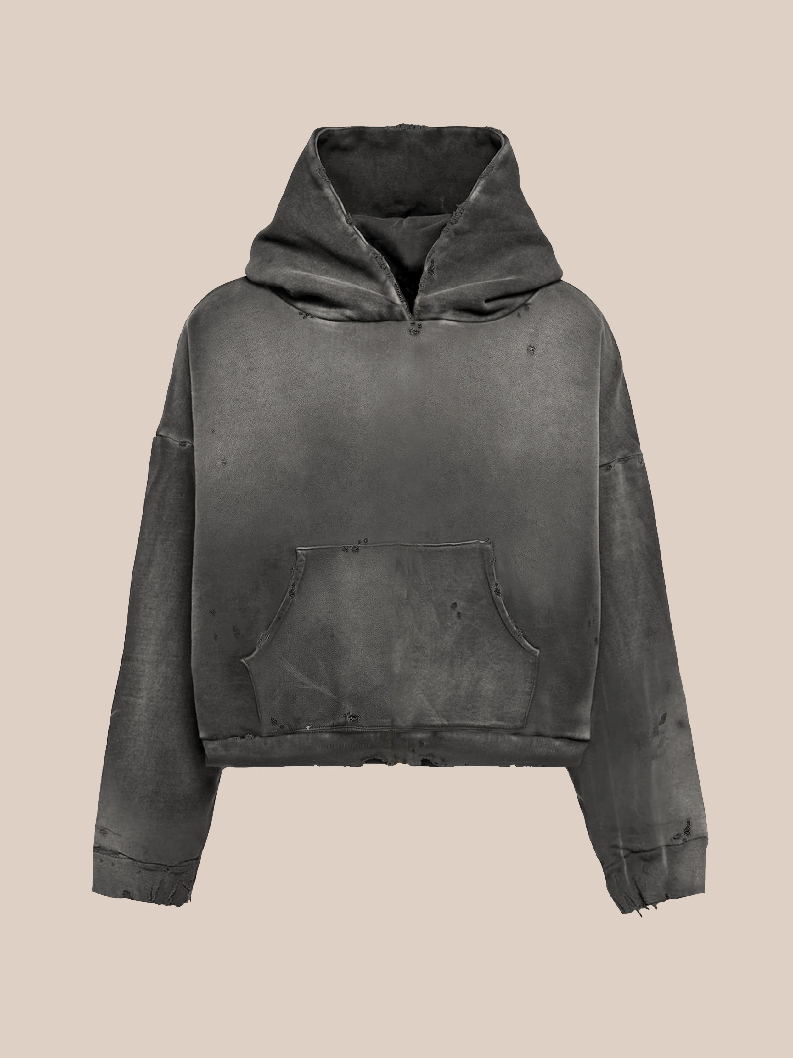 Distressed Pullover Hoodie