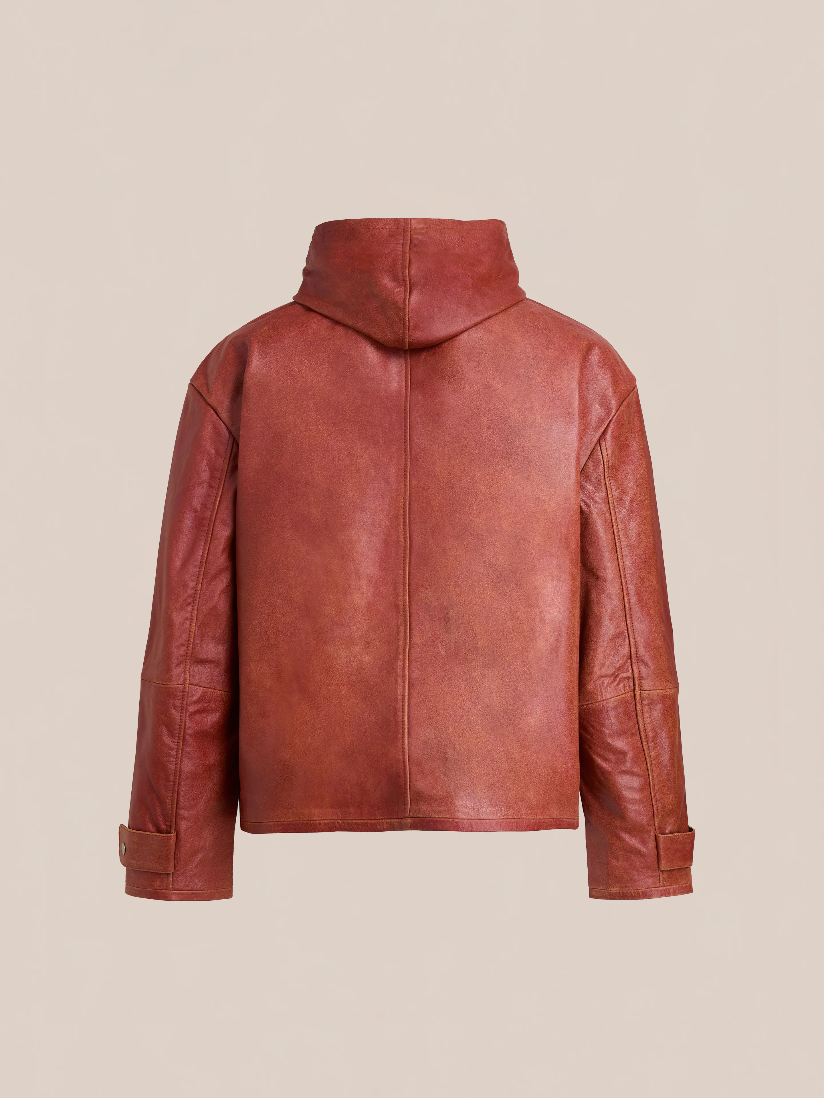 Distressed Leather Pocket Hoodie - Image 10