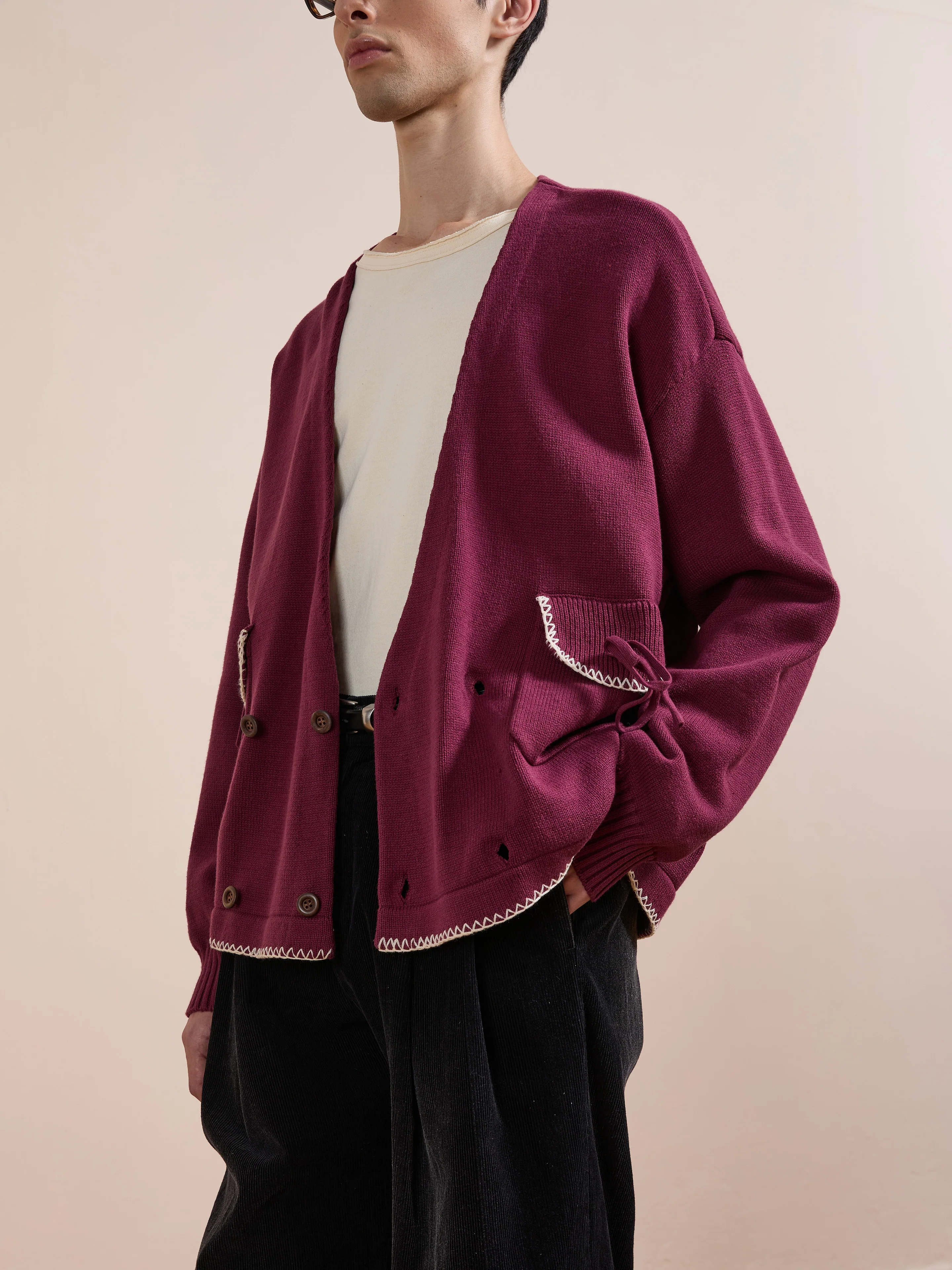 Double Breasted Bow Cardigan - Image 2