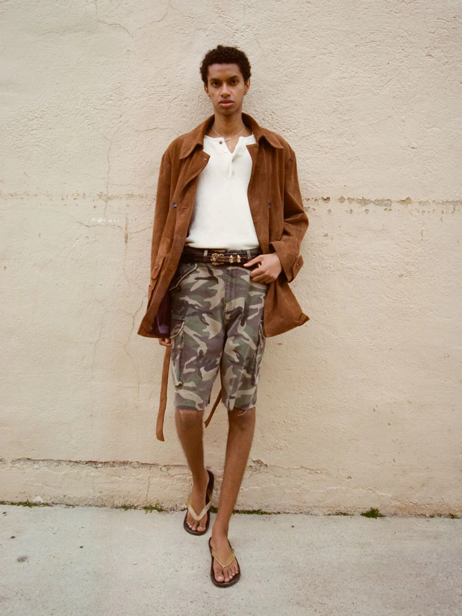 Double Breasted Suede Leather Jacket - Image 12
