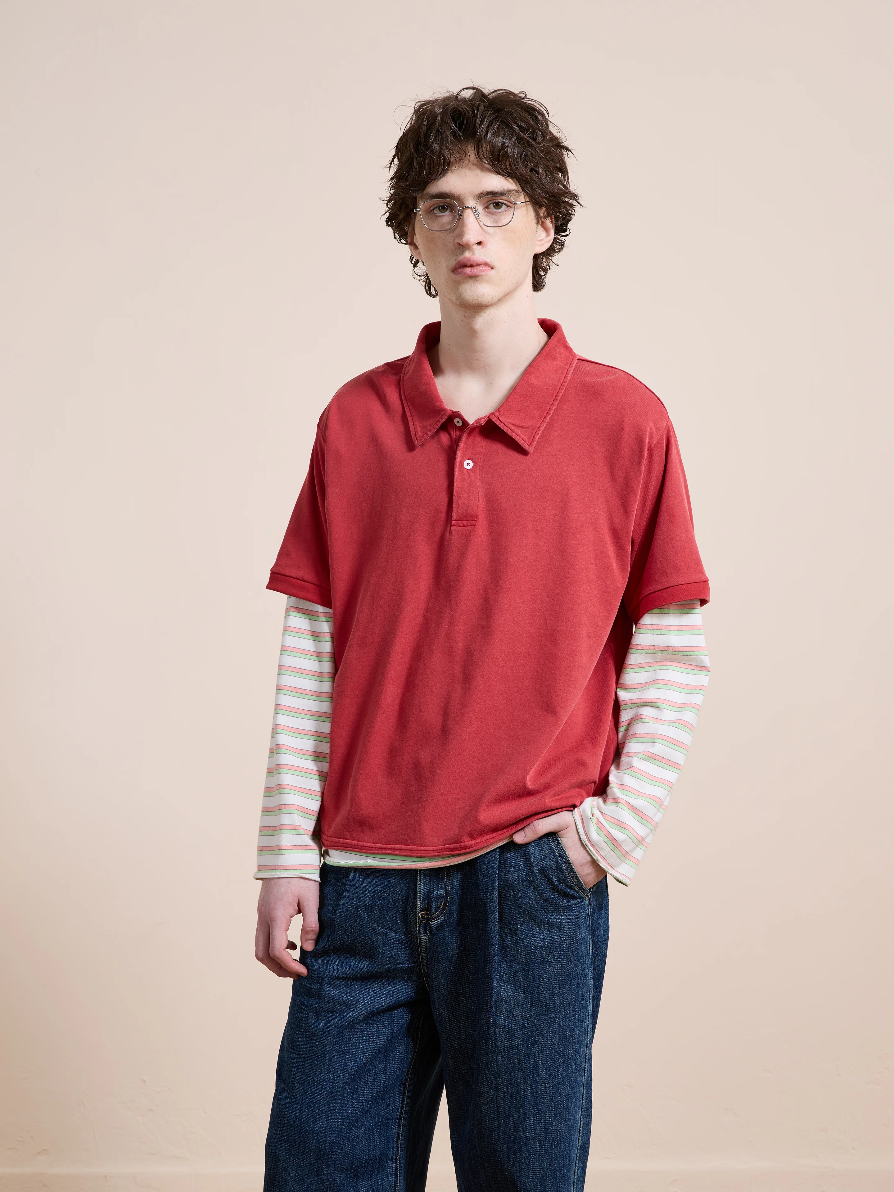 Double Layer Stripe Polo