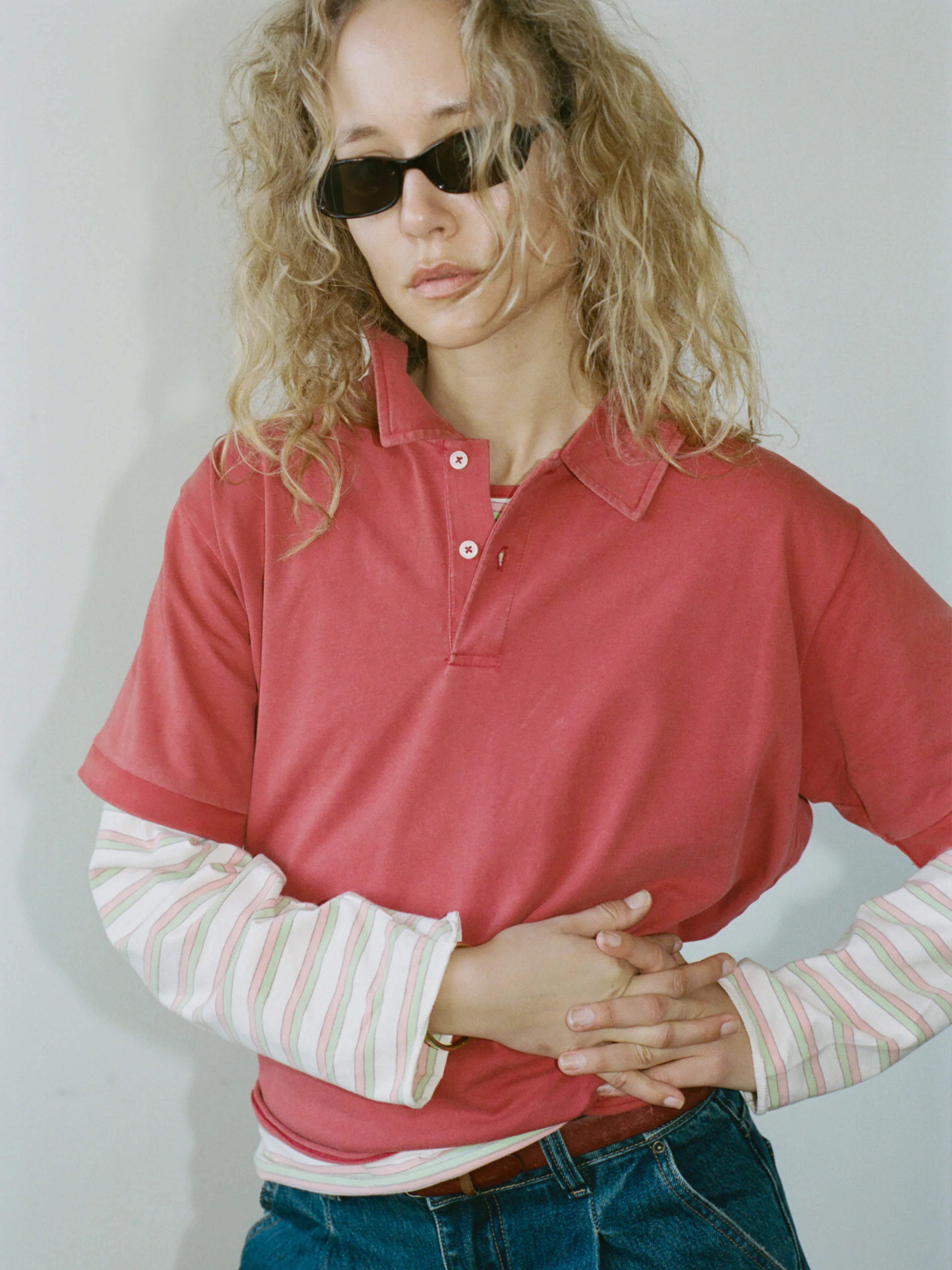 Double Layer Stripe Polo - Image 2