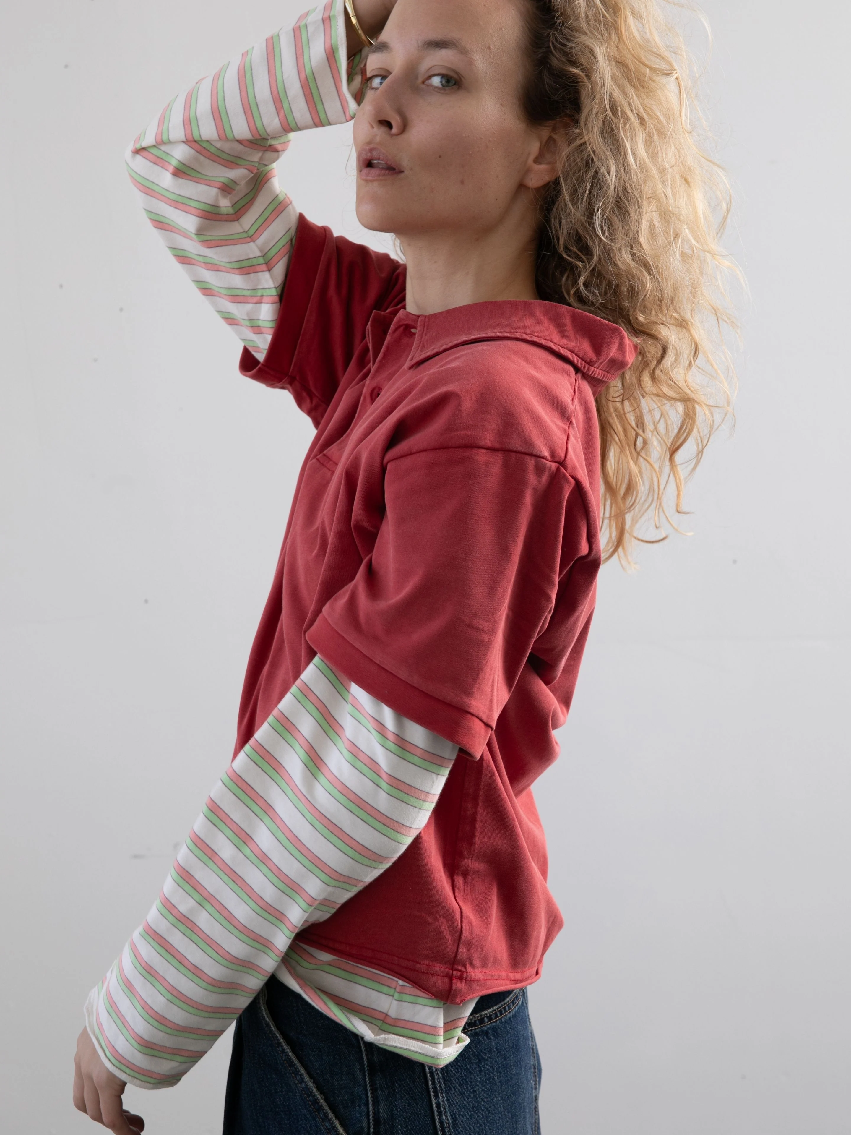 Double Layer Stripe Polo - Image 6