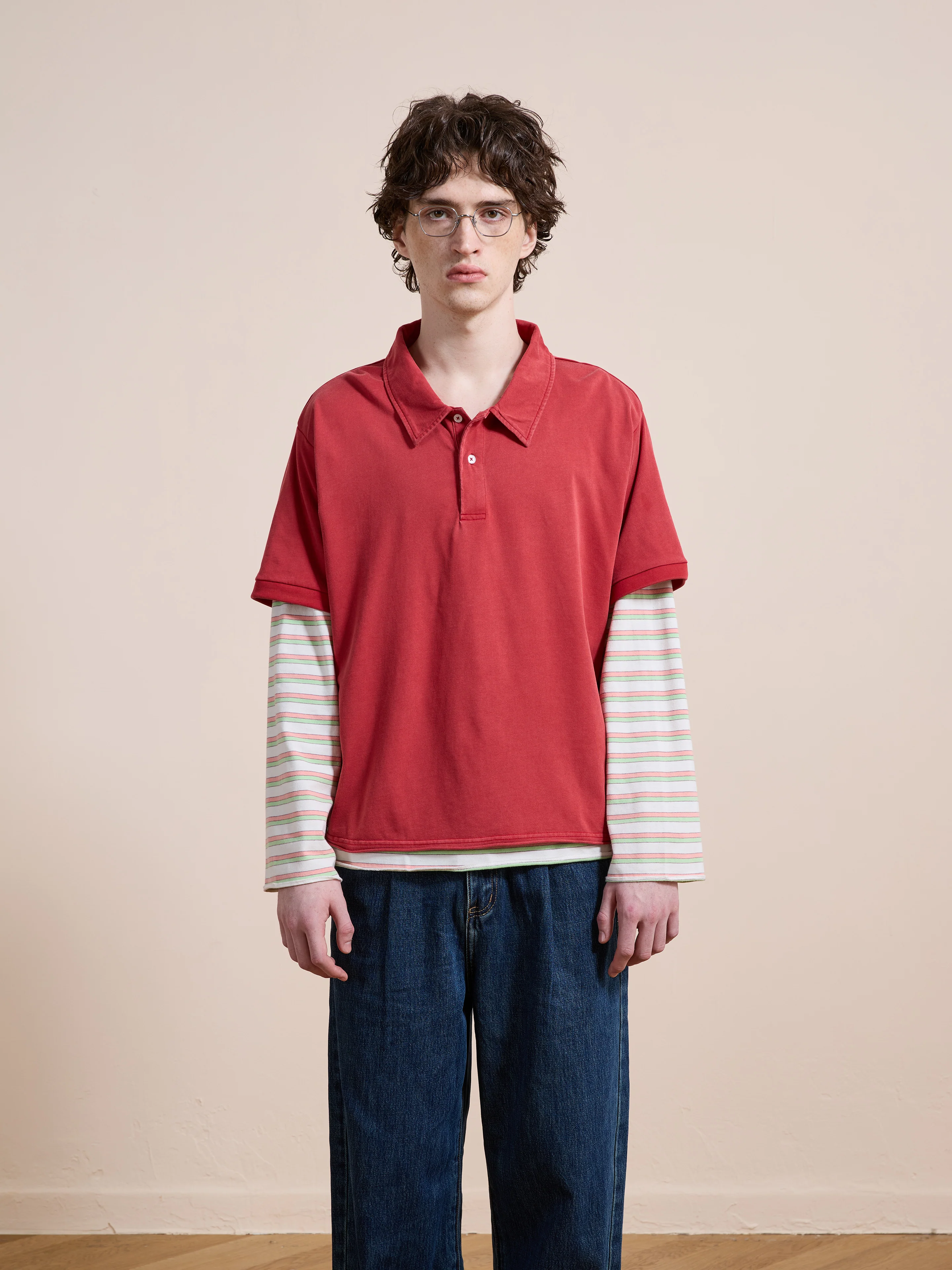 Double Layer Stripe Polo - Image 9