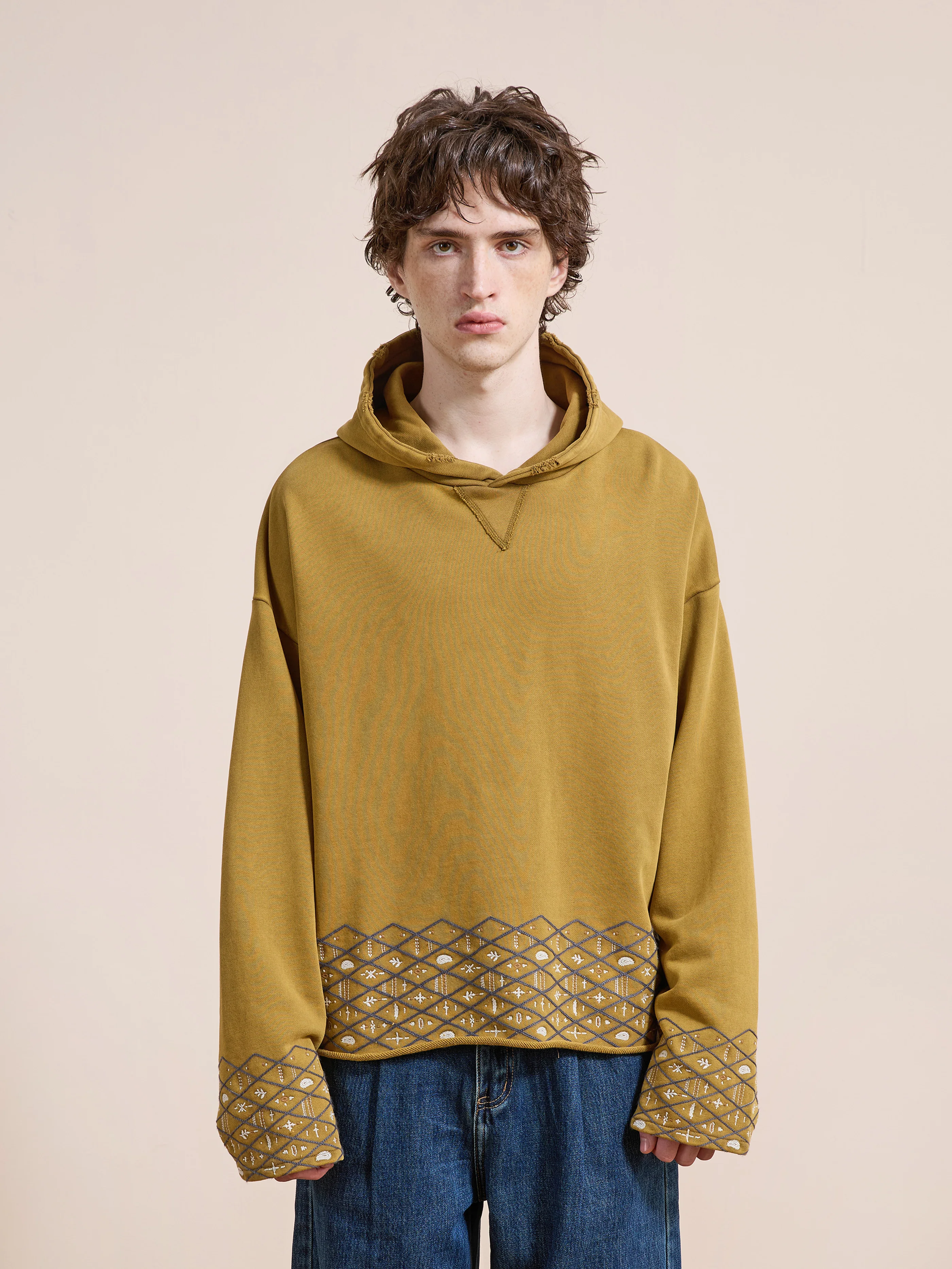 Embroidered Border Hoodie