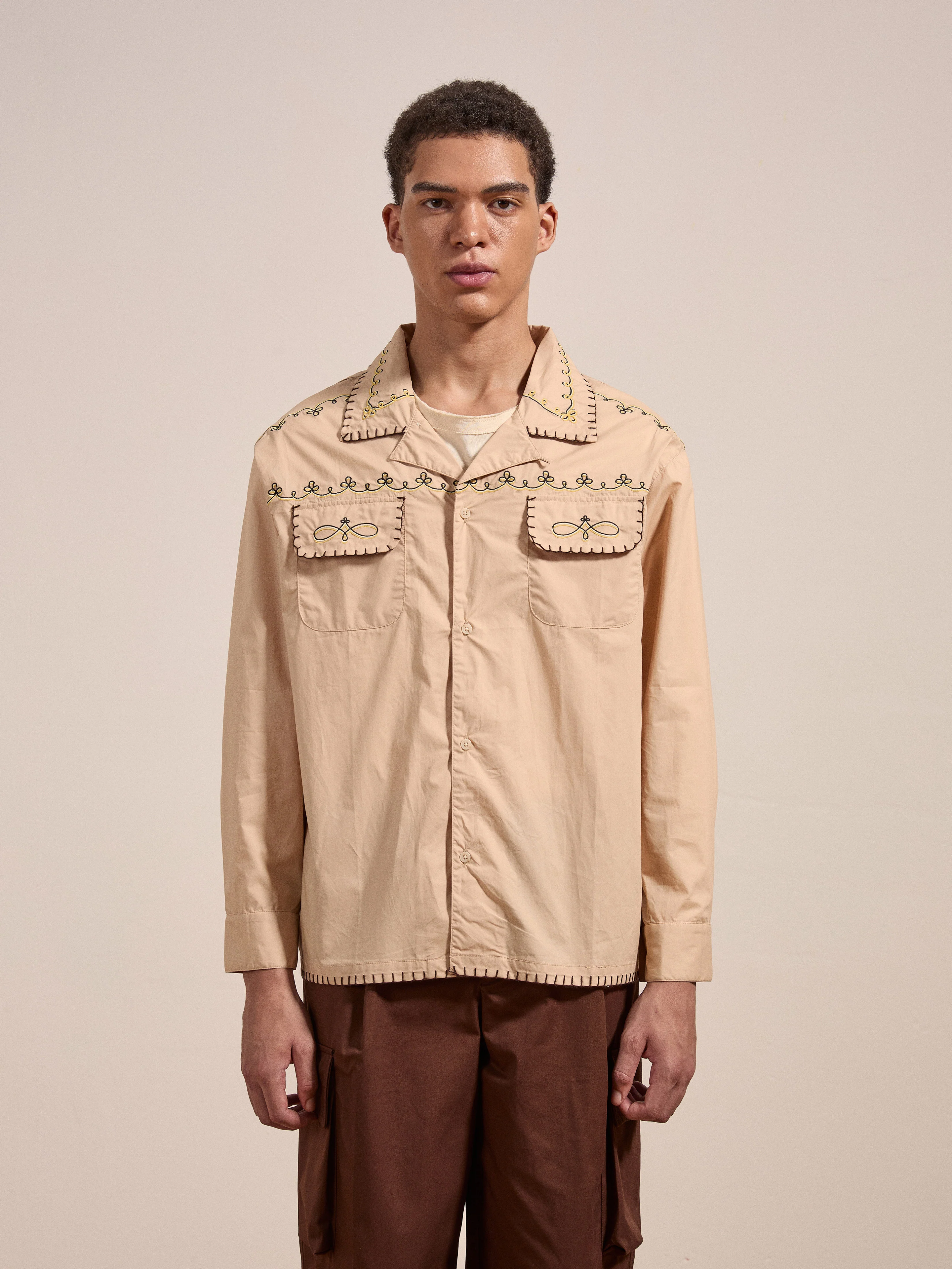 Embroidered Western Button Up