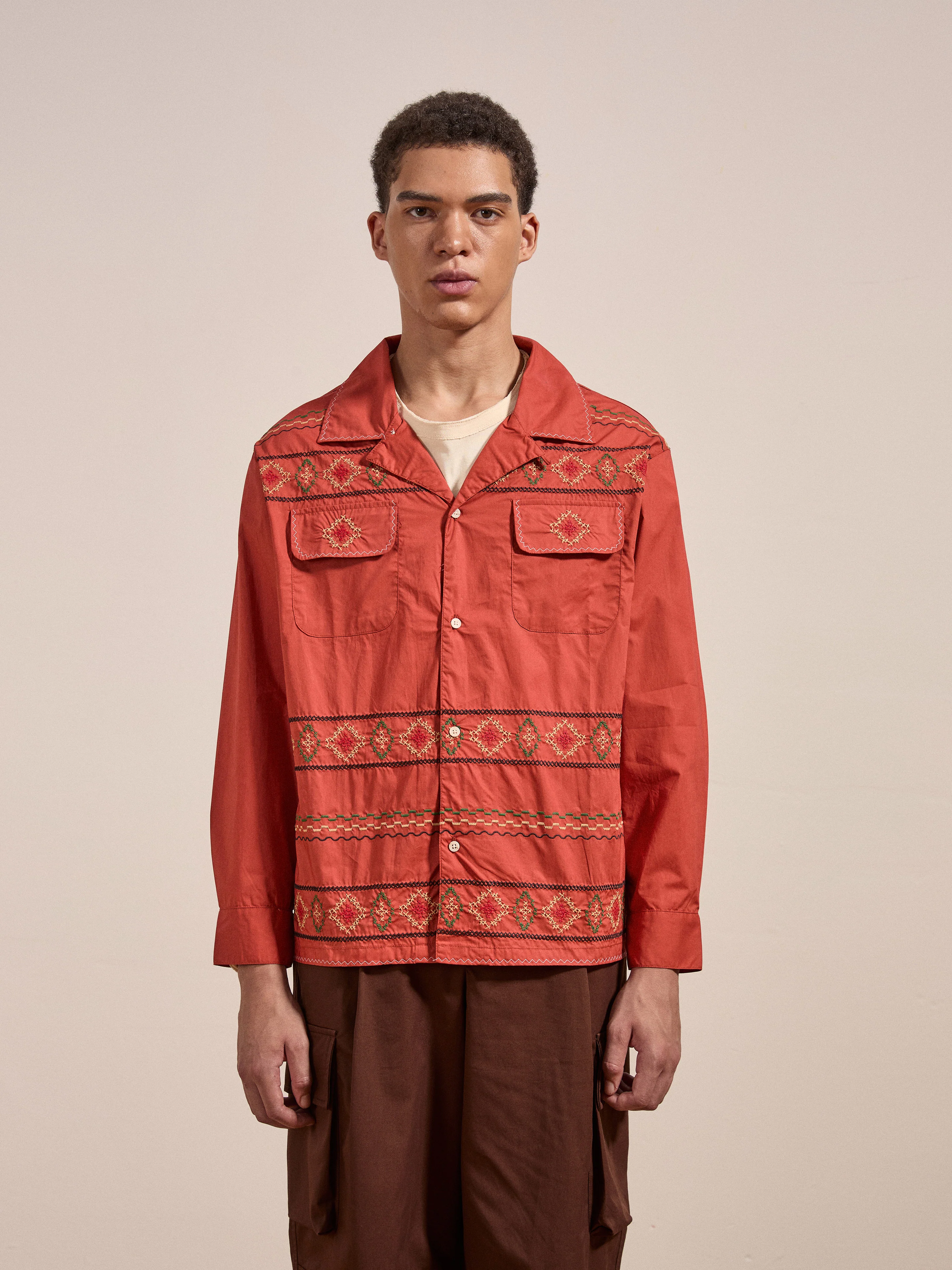 Embroidered Western Button Up